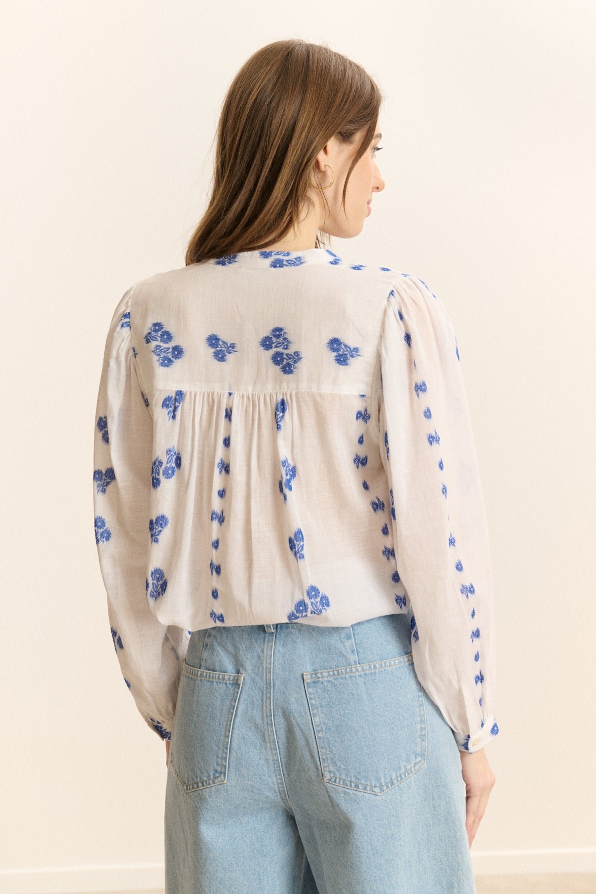 Embroidered long-sleeve blouse GARANCE PARIS White