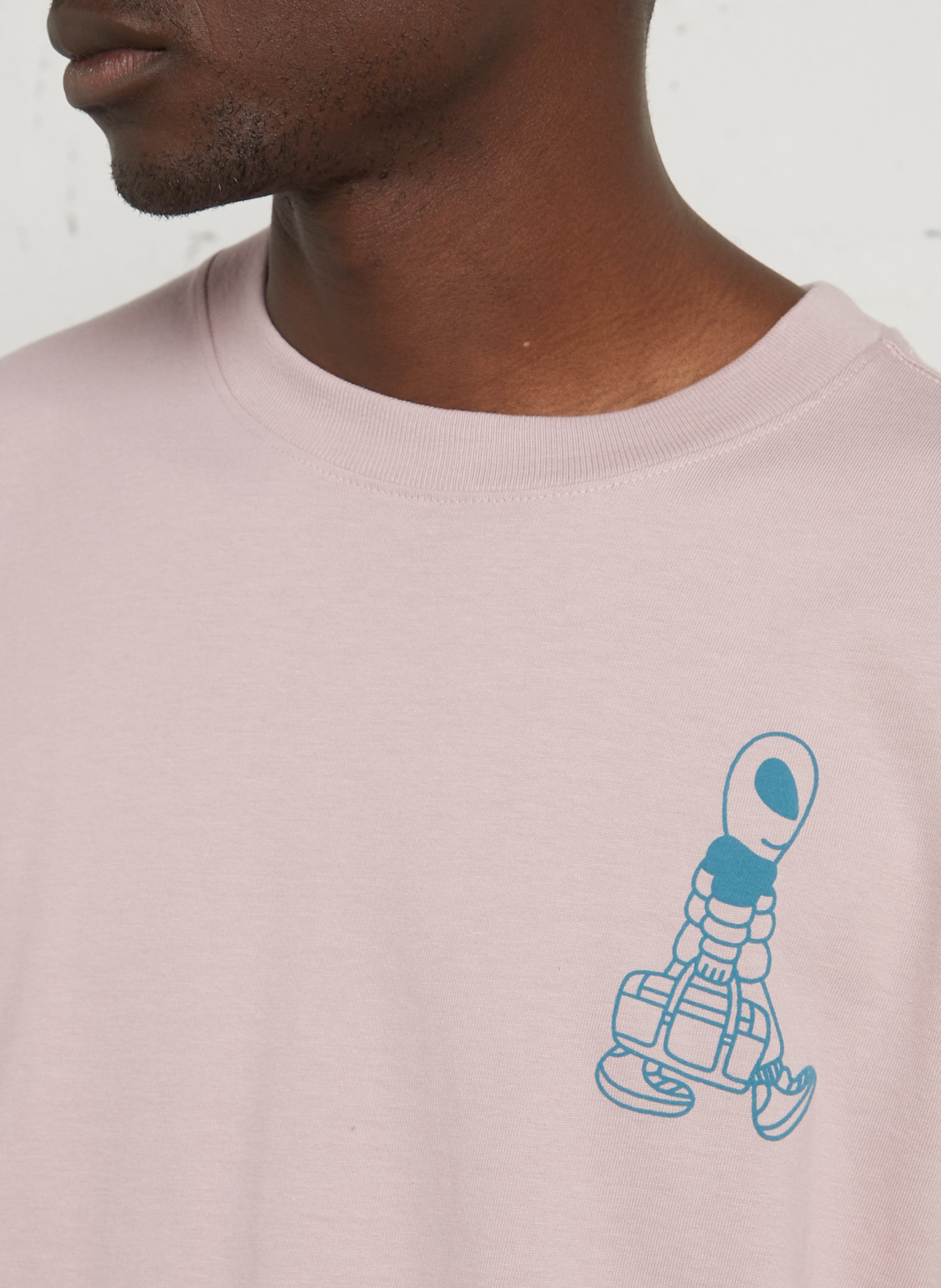 Oversized, katoenen T-shirt met ronde hals THE NORTH FACE Roze