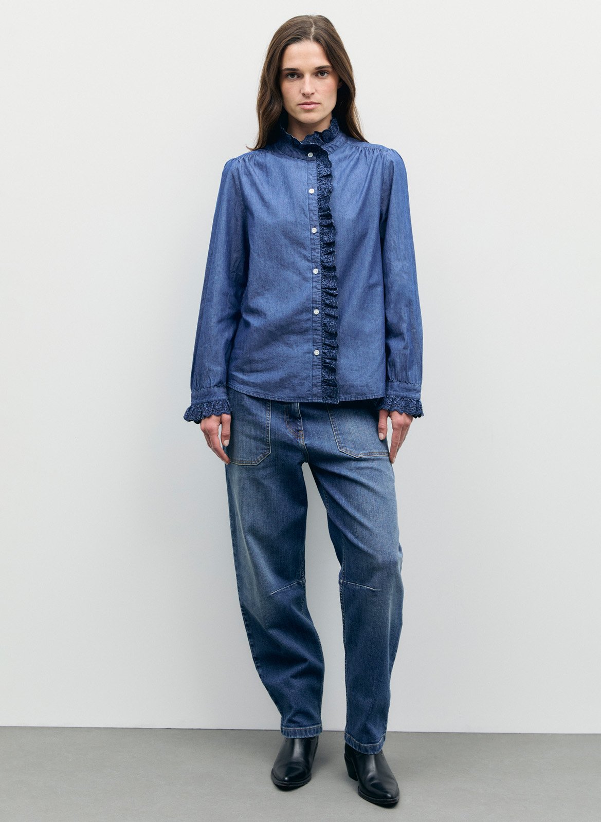 Gerade Jeanshemd mit Spitze GERARD DAREL Blau