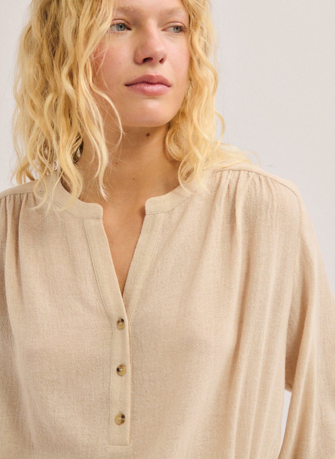 Top oversize col tunisien | Beige PABLO Femme