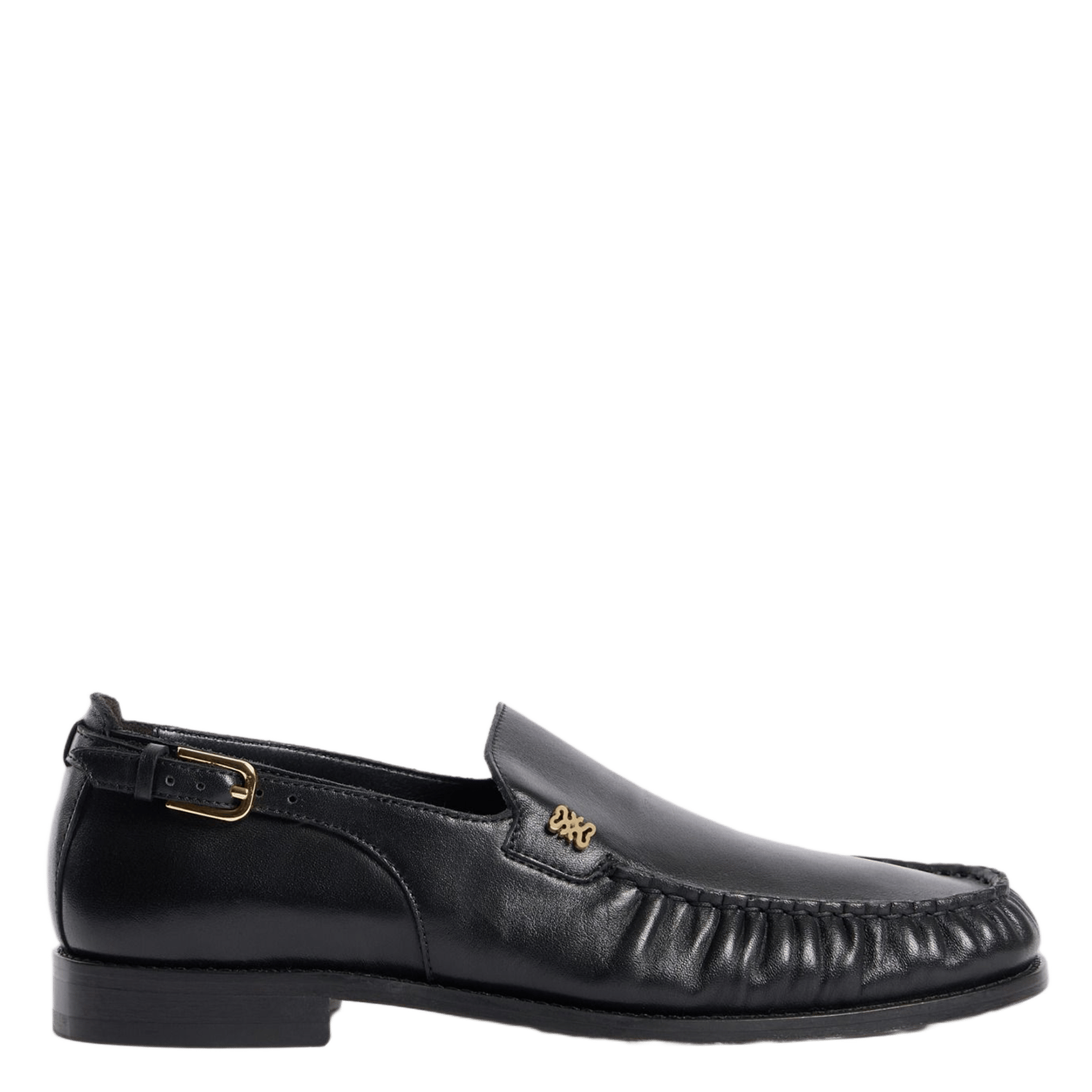 Effen leren mocassins SANDRO Zwart