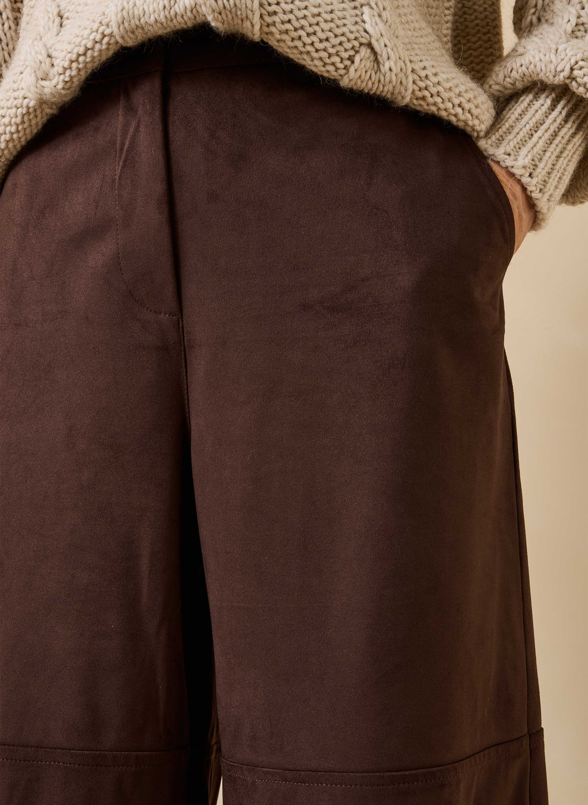 High-waisted wide-leg pants LA FEE MARABOUTEE Brown