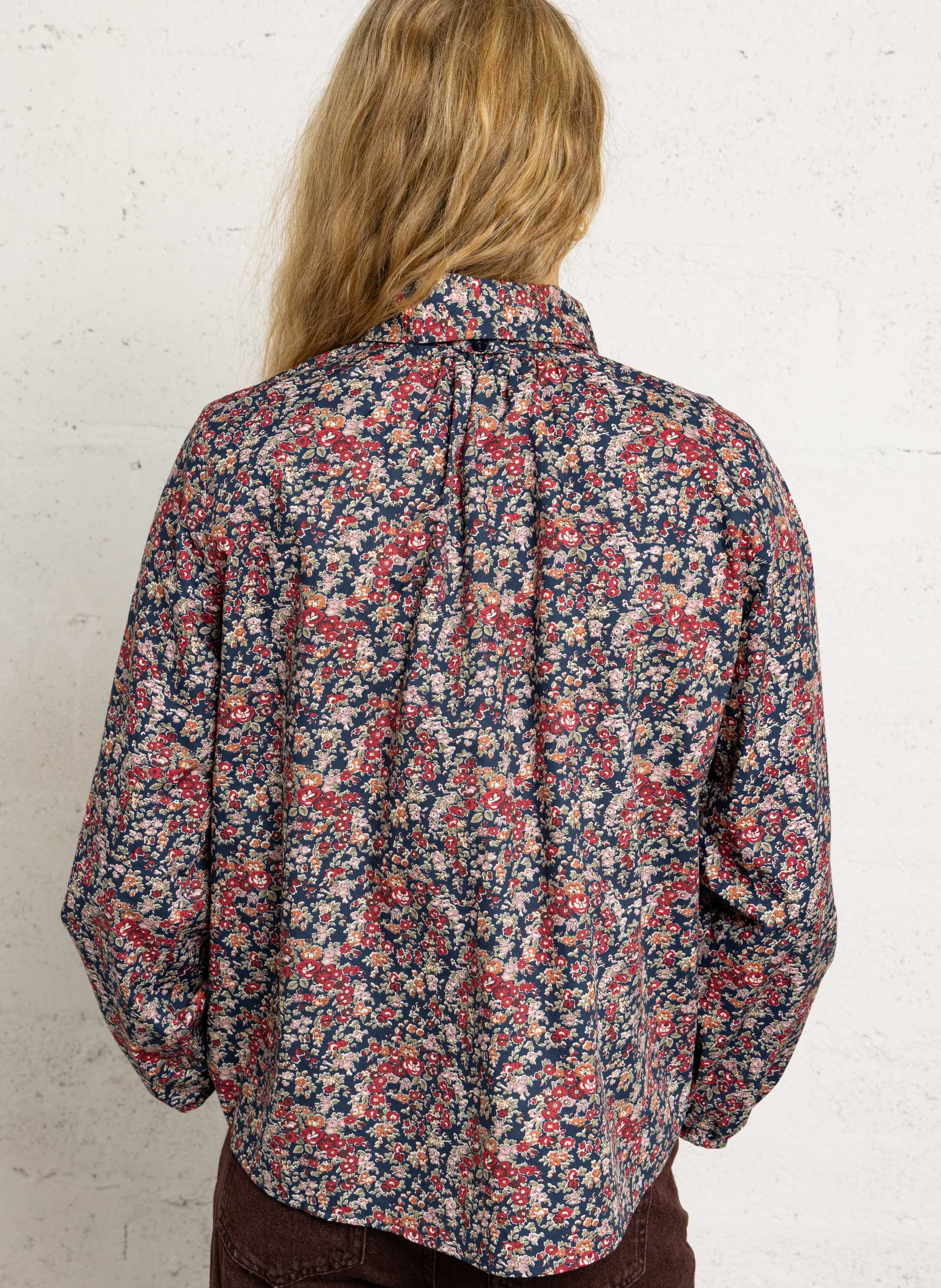 Weites bedrucktes Baumwollbluse DES PETITS HAUTS Mehrfarbig