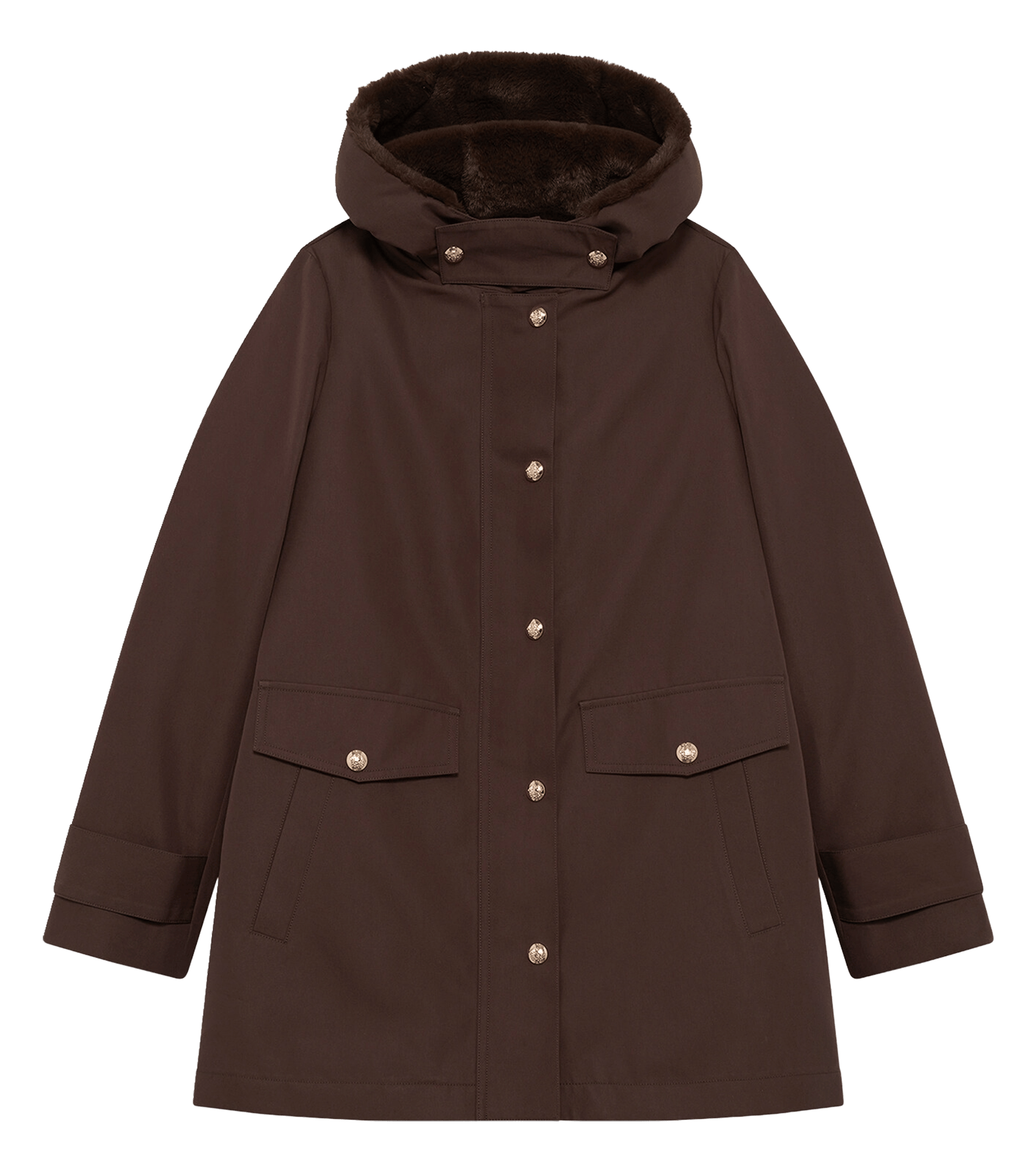 Parka met opstaande kraag - katoenblend CAROLL Bruin
