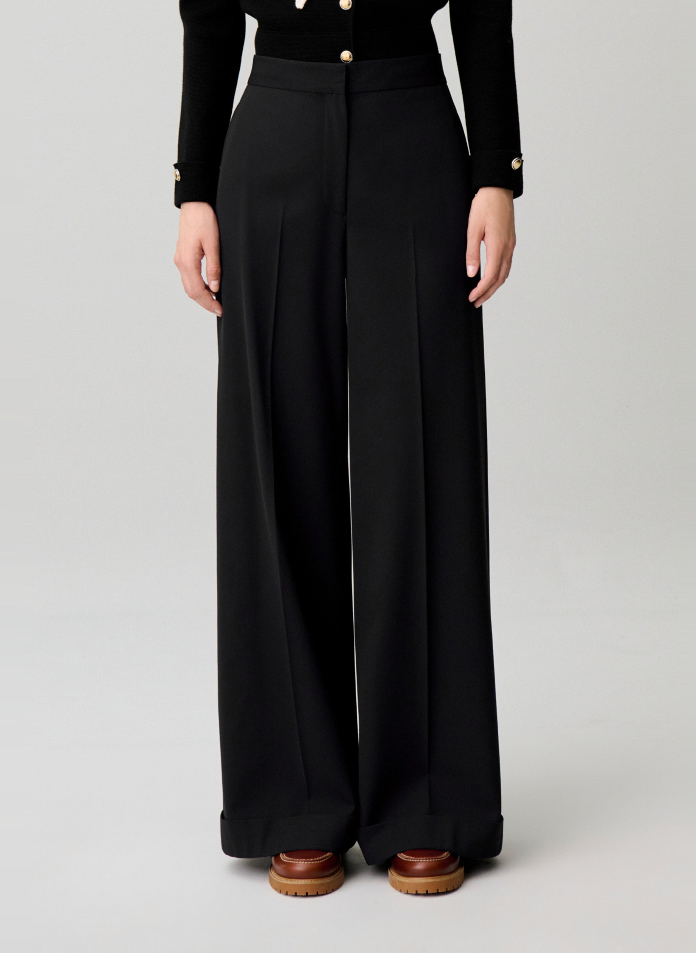 Pantalon droit uni CLAUDIE PIERLOT Noir
