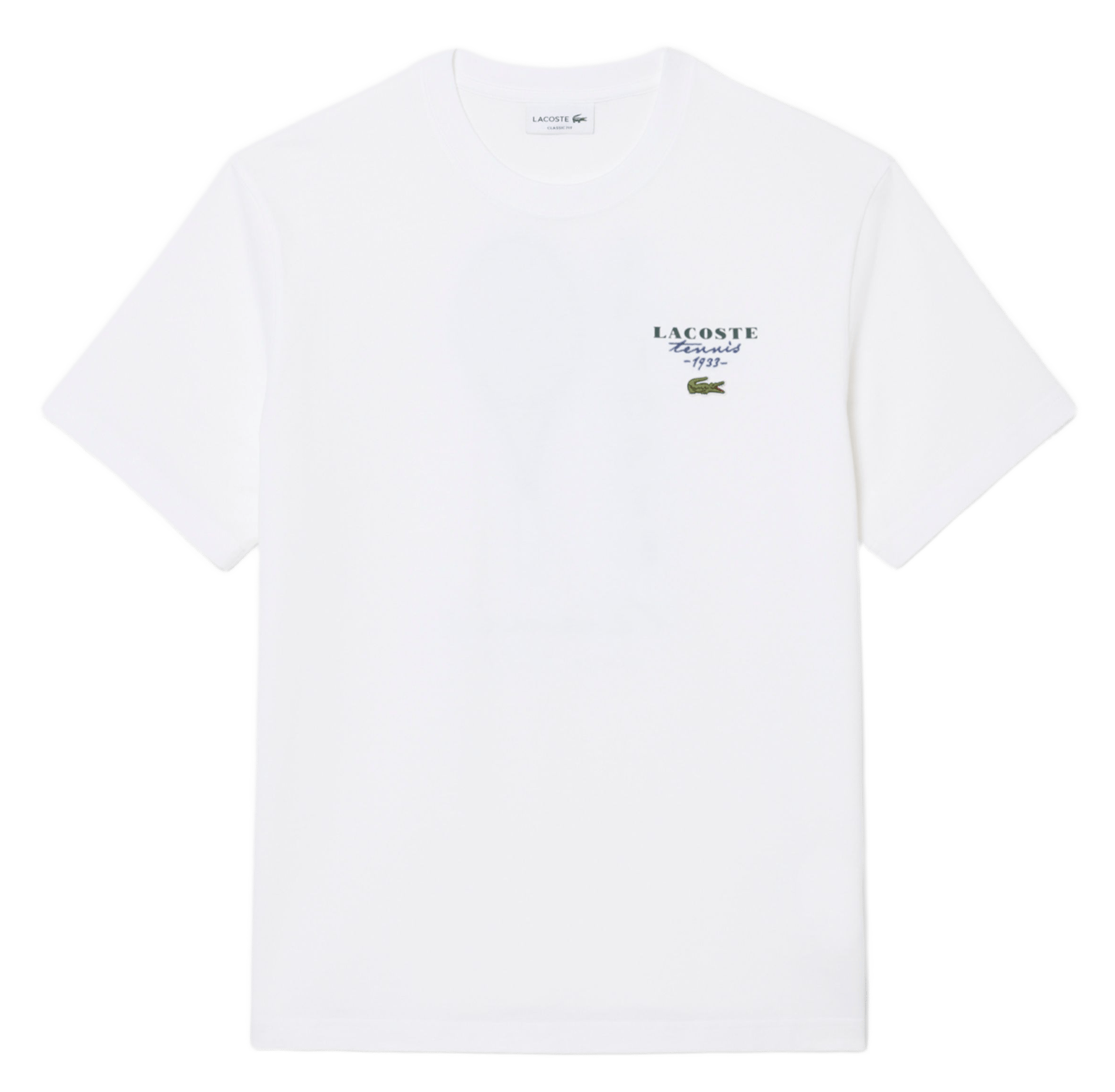 Bedrucktes Baumwoll-T-Shirt LACOSTE Weiss