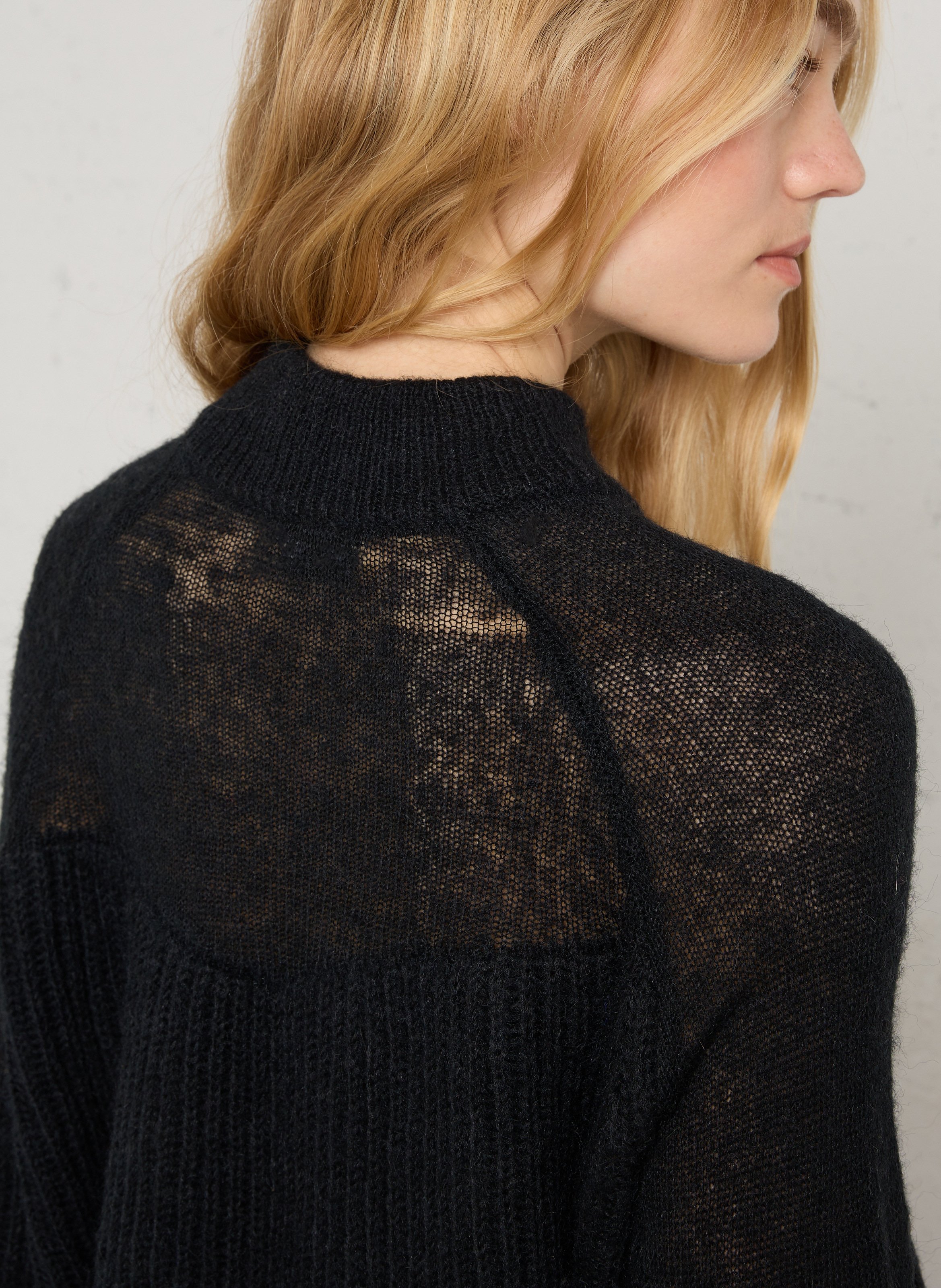 Ronde hals pullover in effen kleur SEE U SOON Zwart