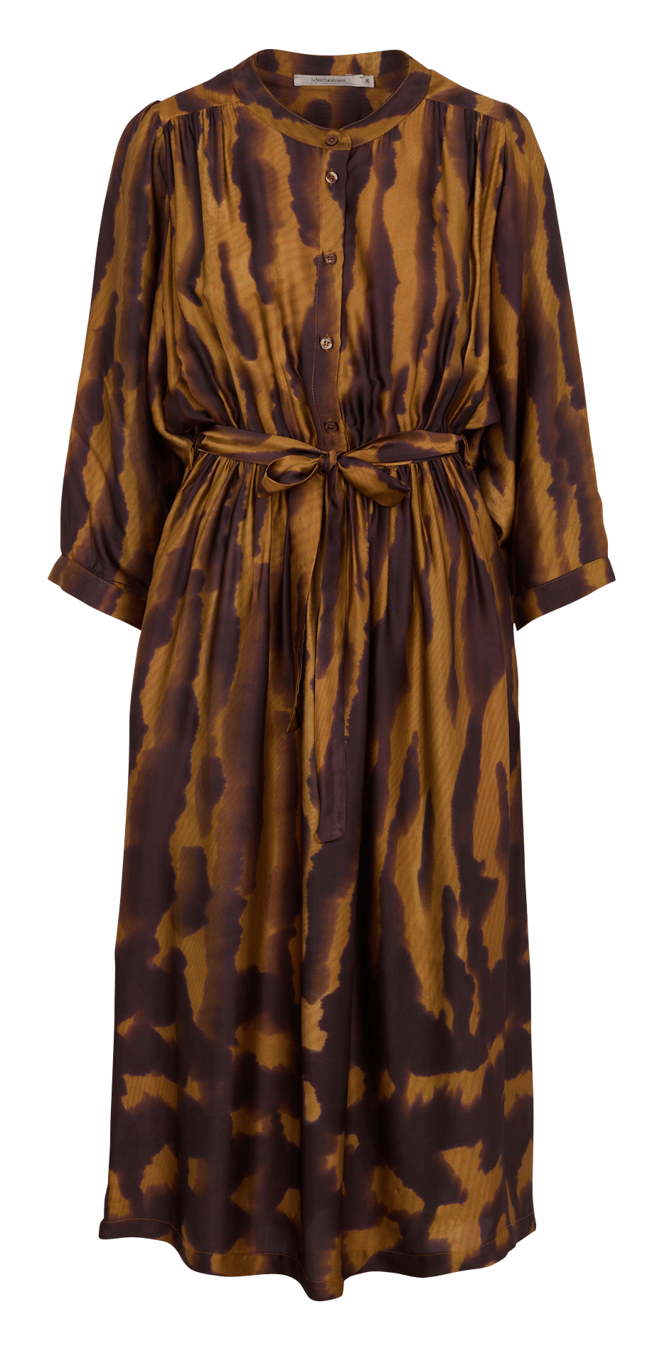Bedrucktes Midikleid mit Rundhalsausschnitt LA FEE MARABOUTEE Braun
