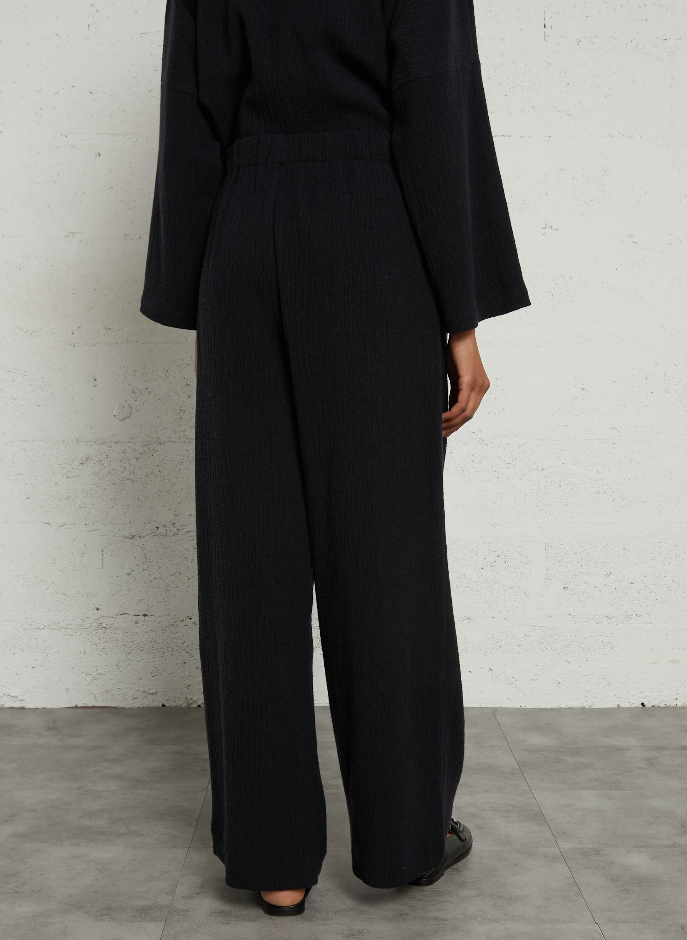 Plain wide-leg trousers in a cotton blend MASSCOB Blue