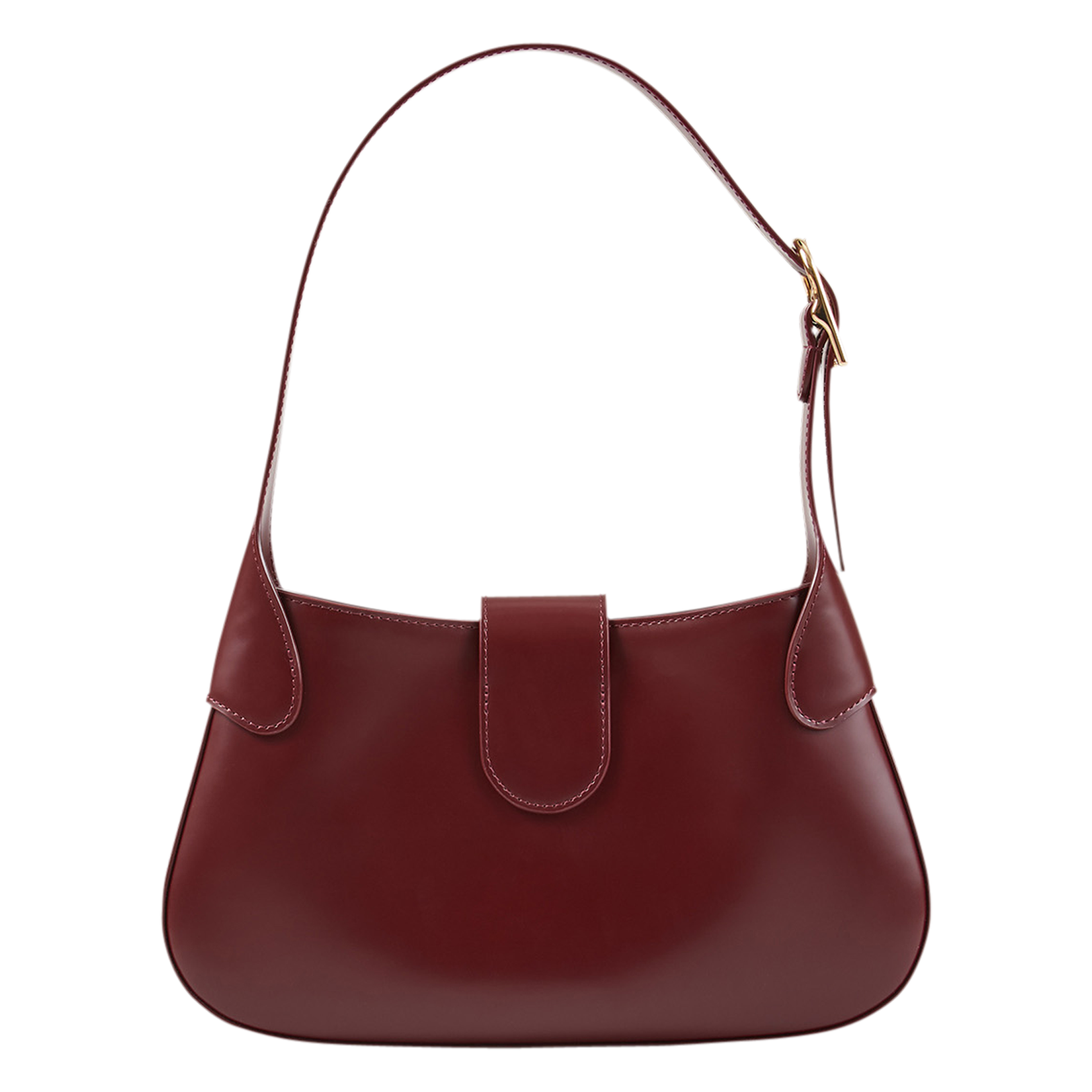 Smooth leather baguette bag SANDRO Red