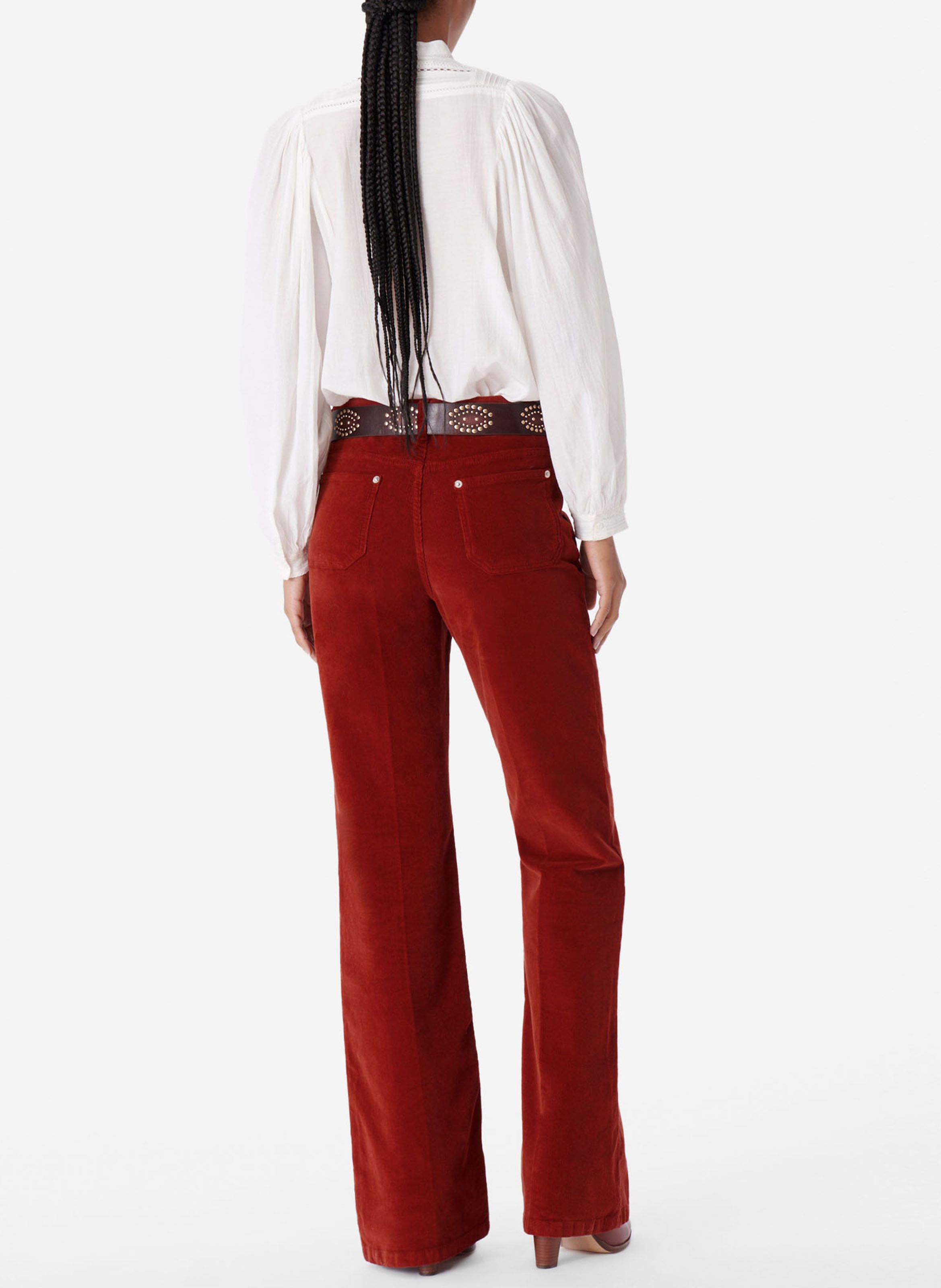 Pantalon vas C tel En Coton M lang Dompay Brique Vanessa Bruno