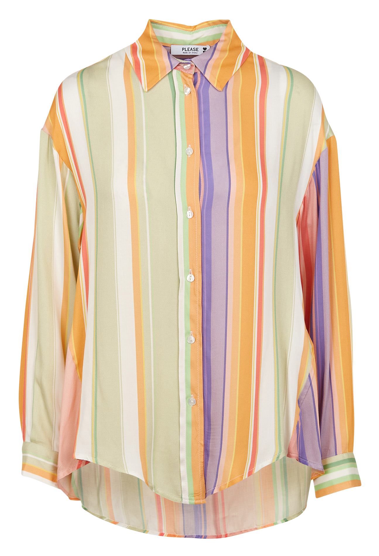 Striped shirt with classic collar PLEASE Multicolored