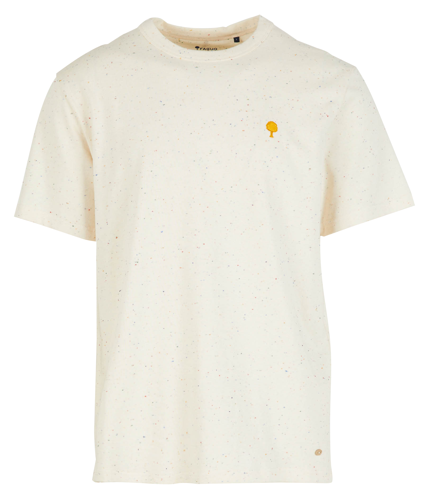 Flecked loose-fit round-neck T-shirt Beige