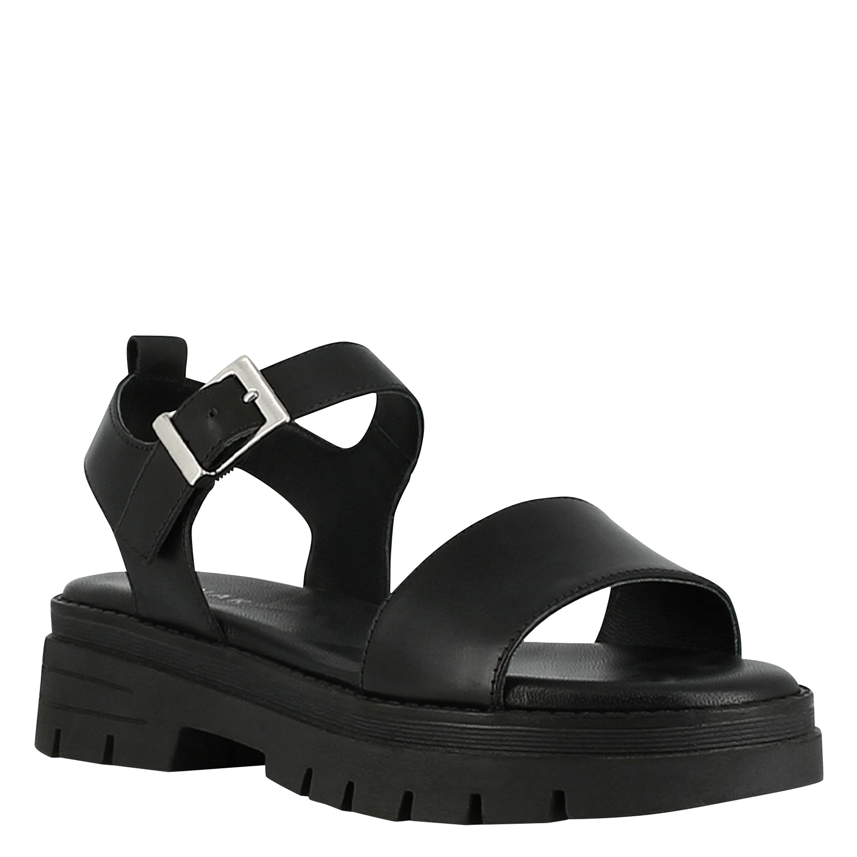 Sandales plates en cuir JONAK Noir