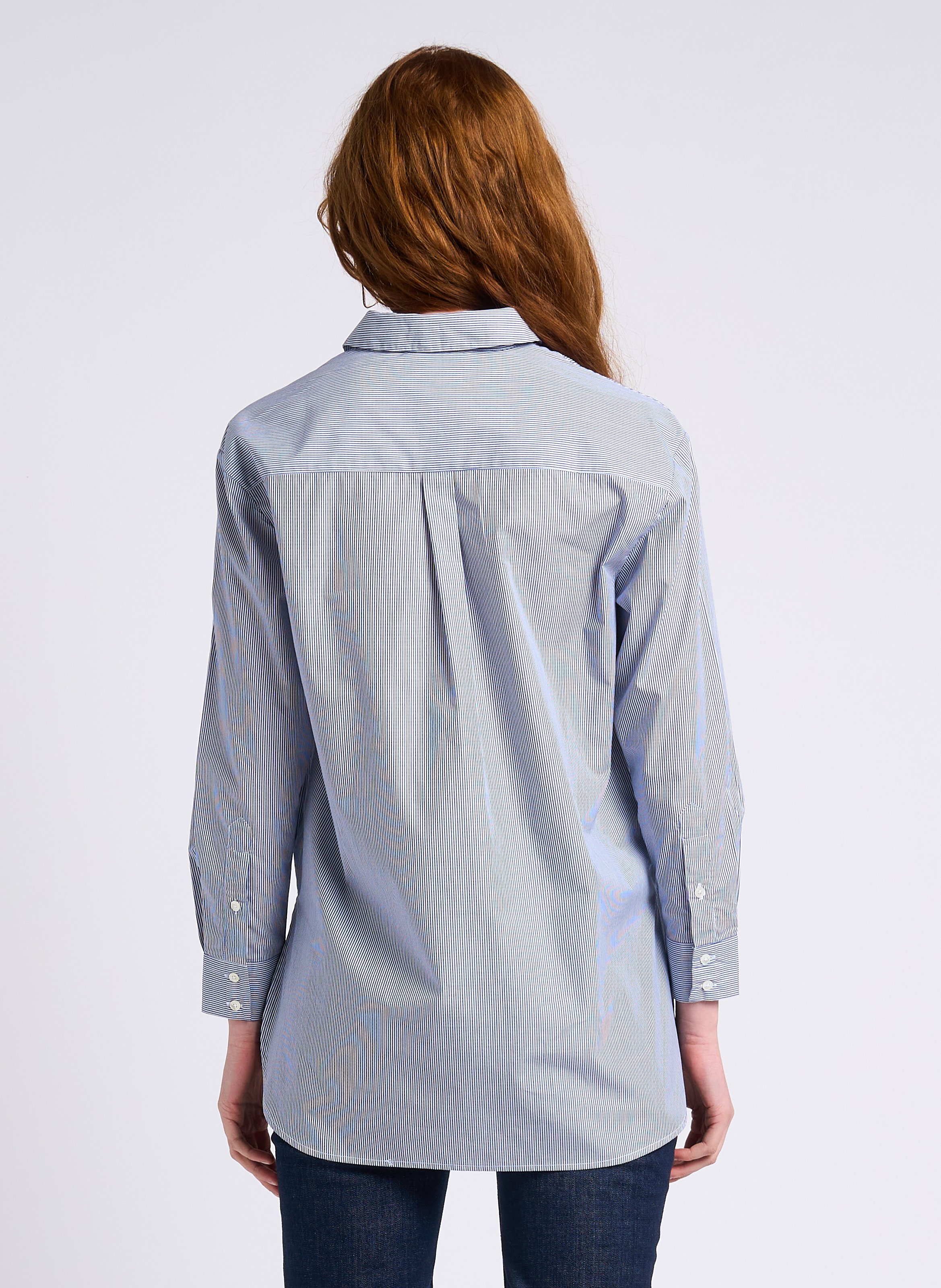 Striped cotton shirt with classic collar MAX&Co. Blue