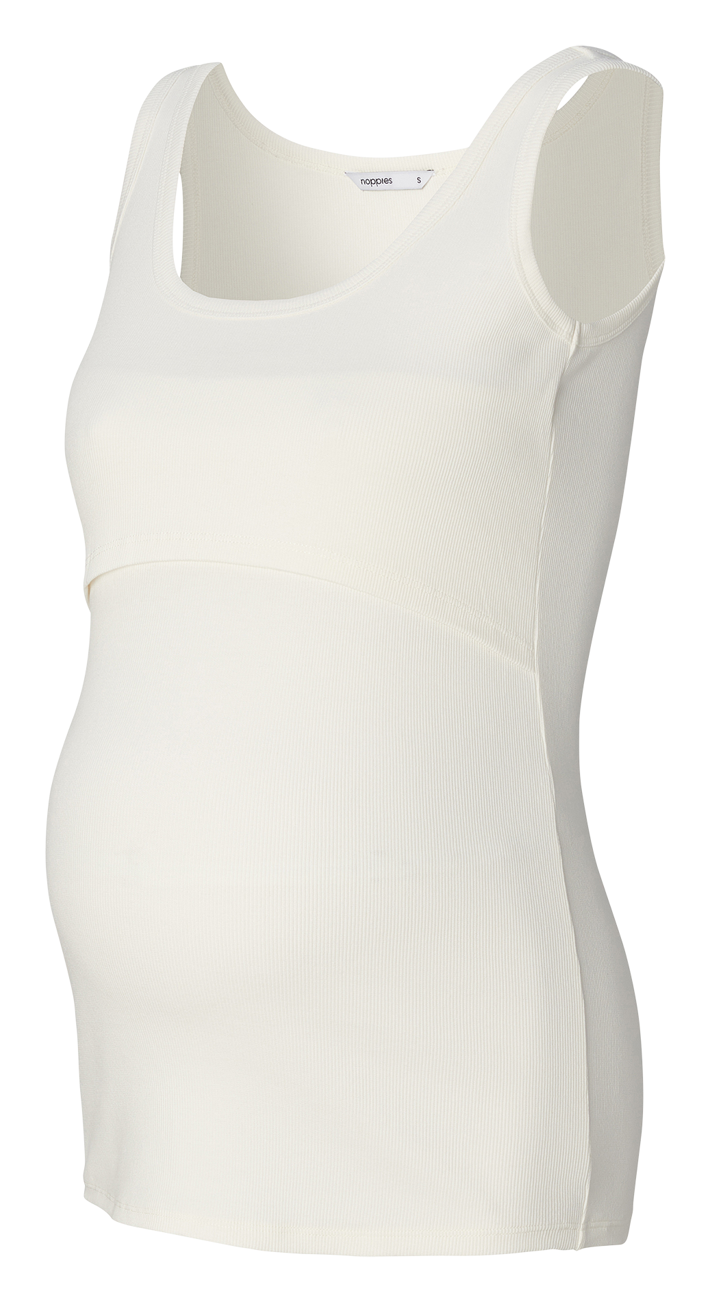 Organic cotton nursing tank top NOPPIES White