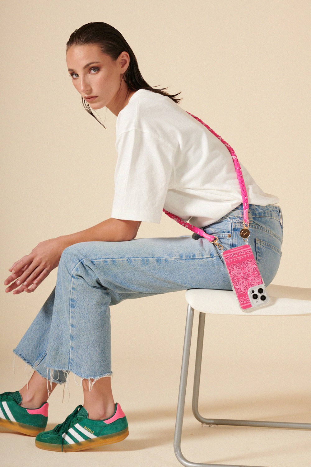 Bandana phone cord LA COQUE FRANCAISE Pink