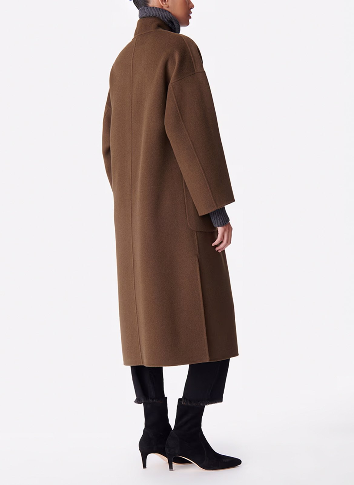 Jas met geruite kraag van gemengde wol VANESSA BRUNO Groen