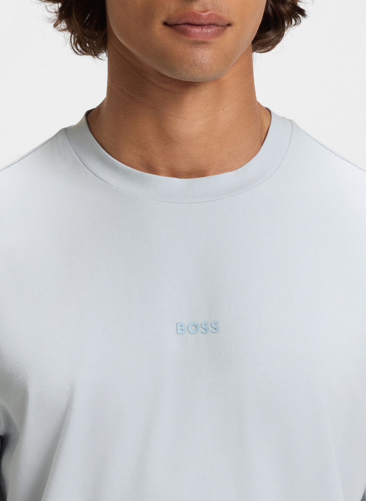 Basic cotton-mix T-shirt BOSS Silver