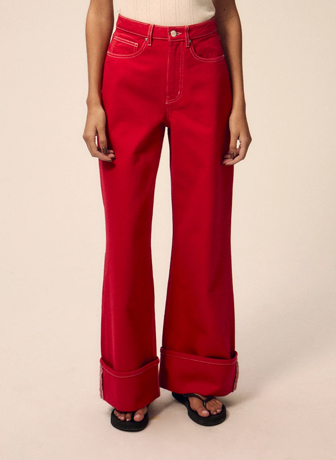 Bandplooibroek met hoge taille NITAH