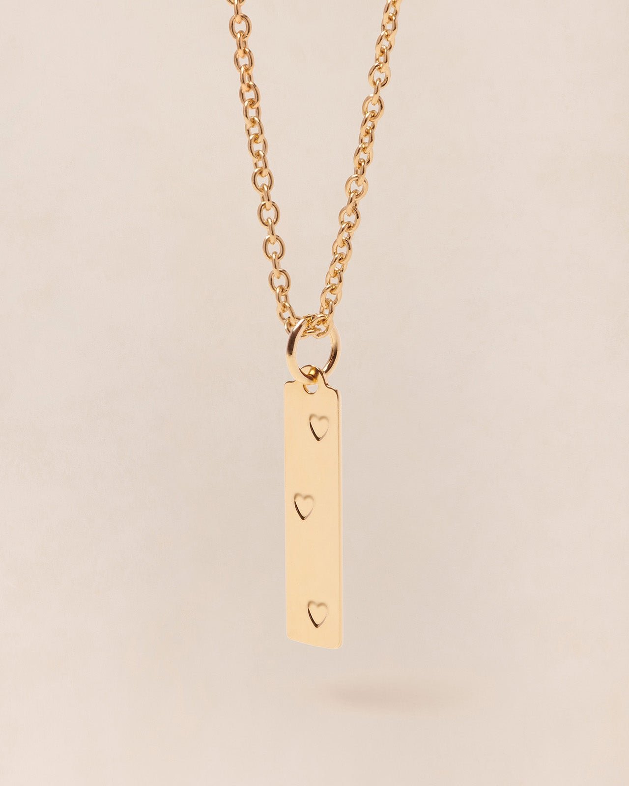 The heart baguette medal - gold-plated with 24-carat fine gold EMOI EMOI Golden