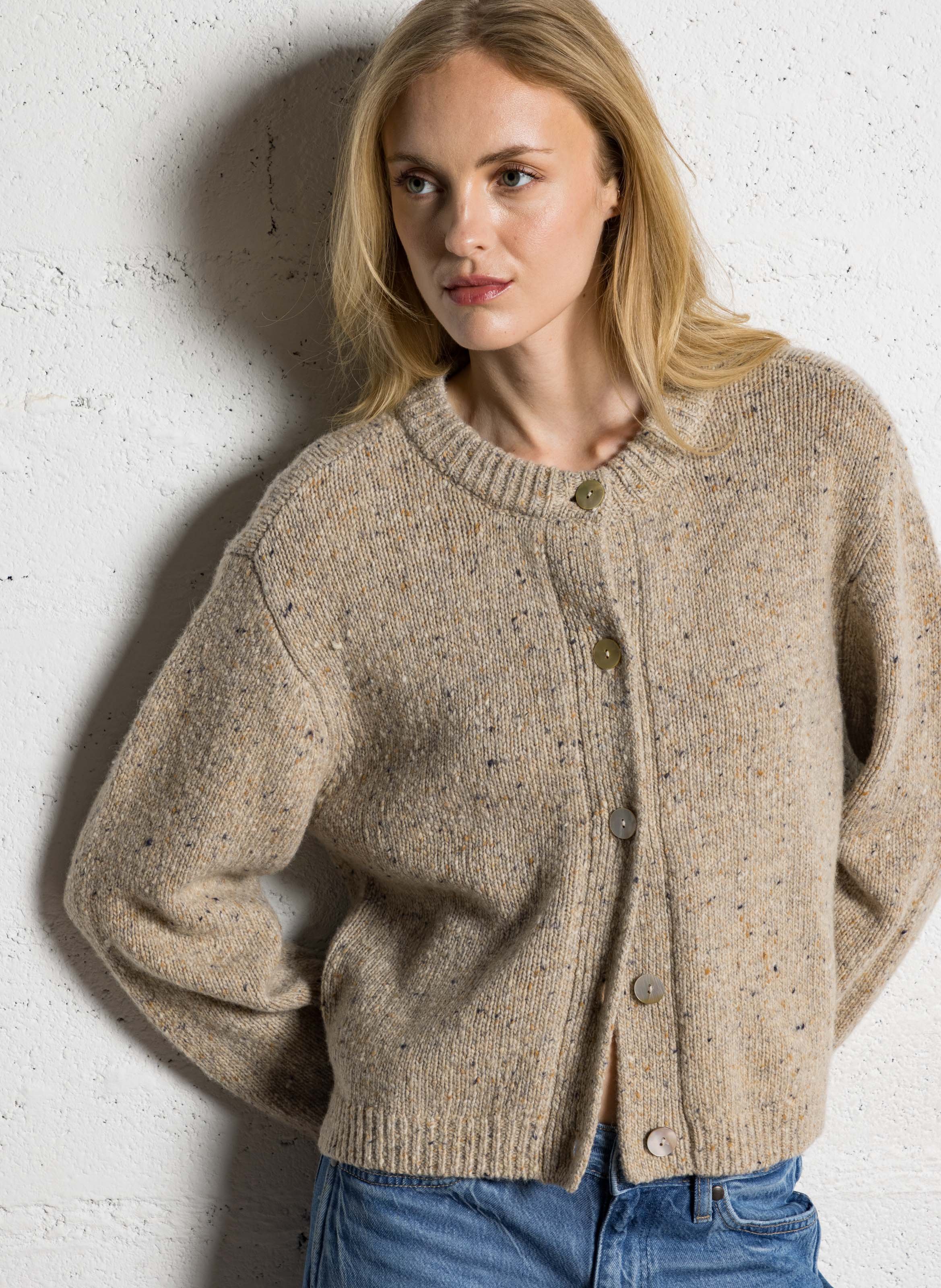 Oversized wool-blend cardigan JC SOPHIE Brown