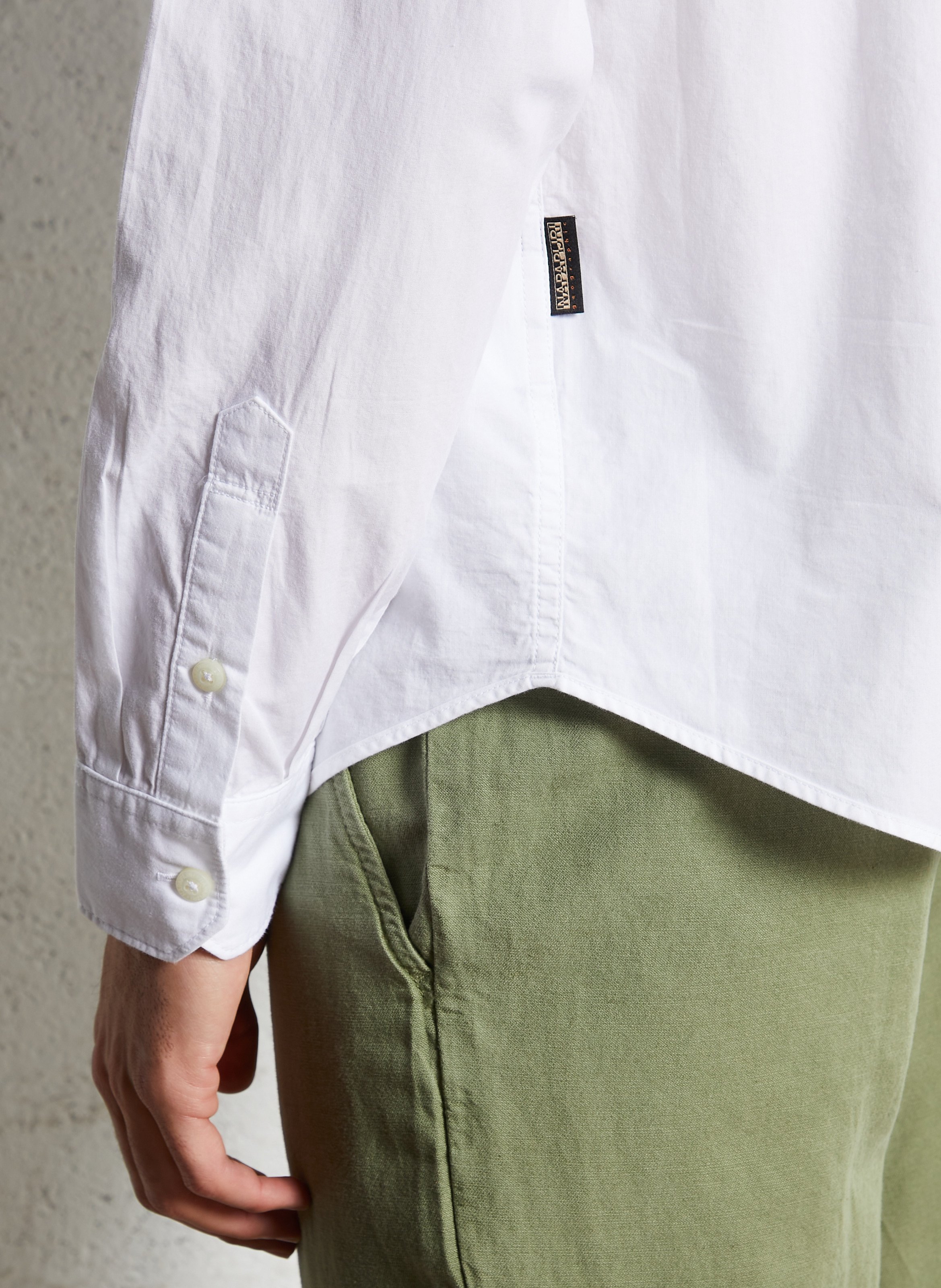 Chemise col classique en coton NAPAPIJRI Blanc