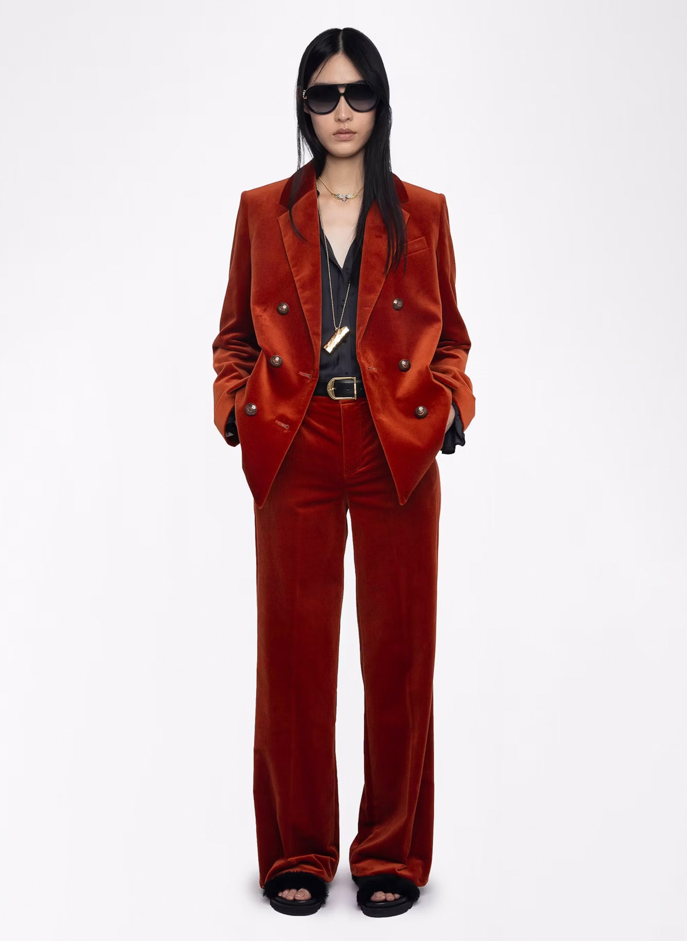 Pantalon large en coton ZADIG&VOLTAIRE Marron