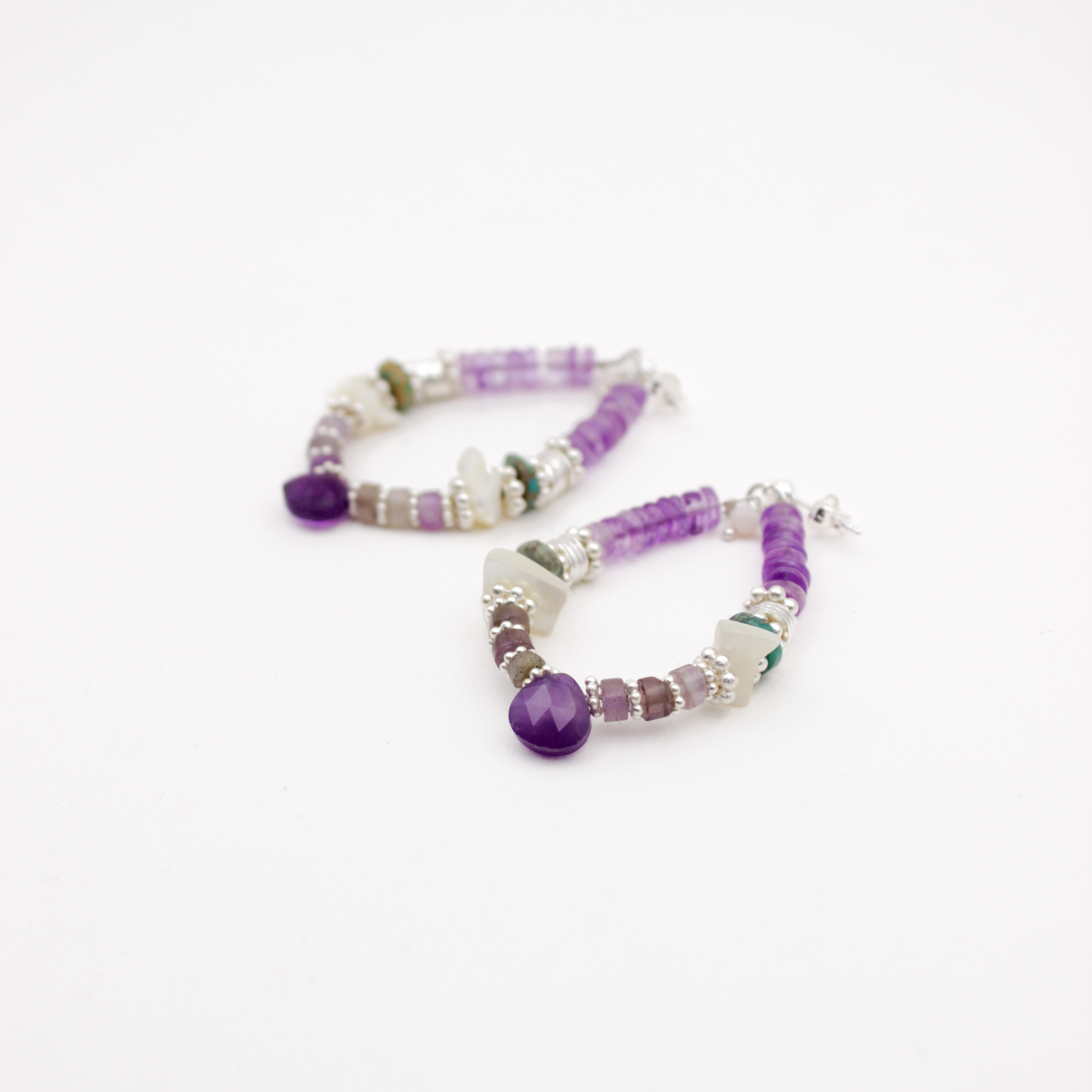 Heishi drops earrings - Joanne L'ATELIER DES DAMES Silver