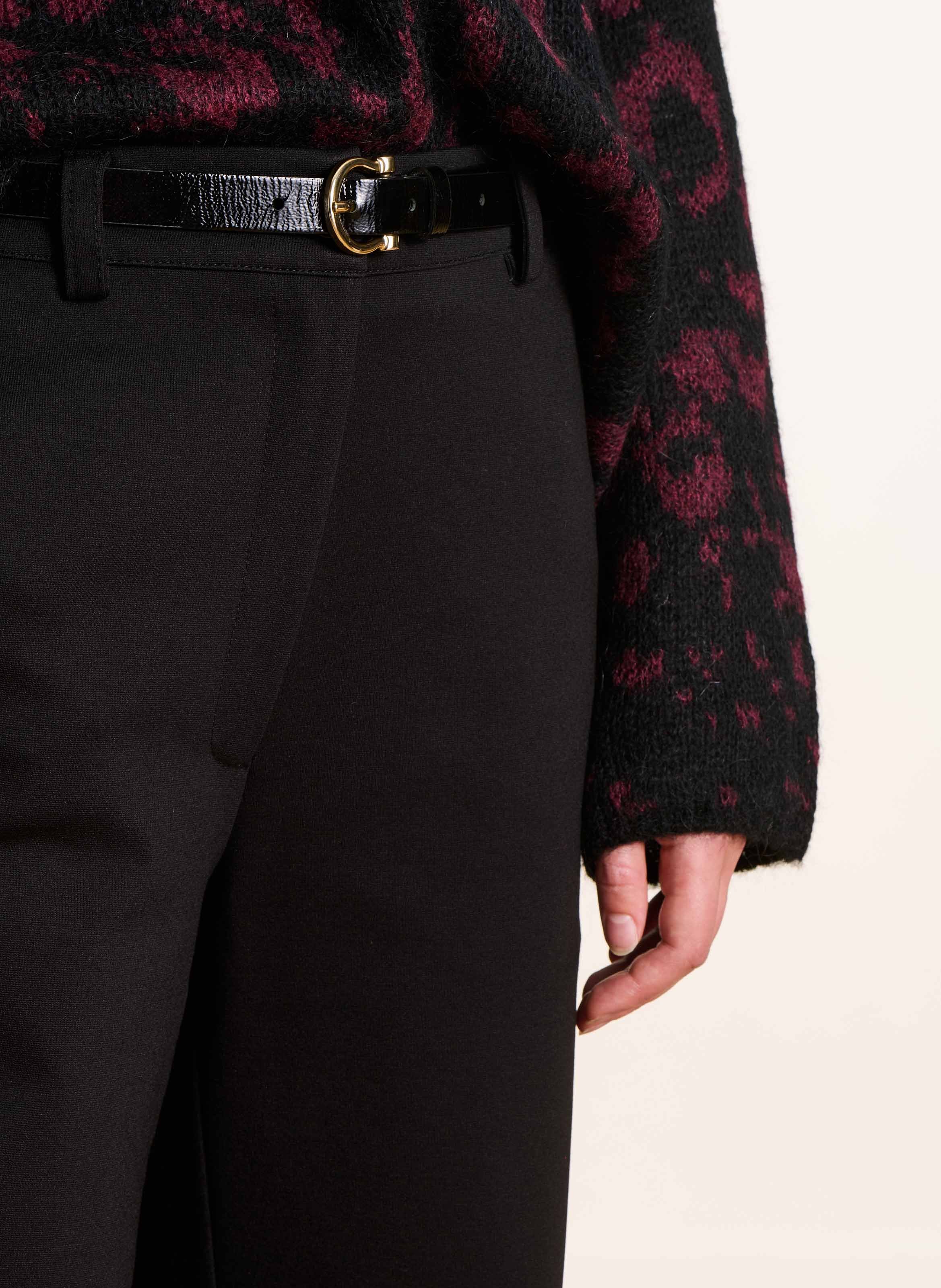 High-waisted wide leg stretch pants LA FEE MARABOUTEE Black