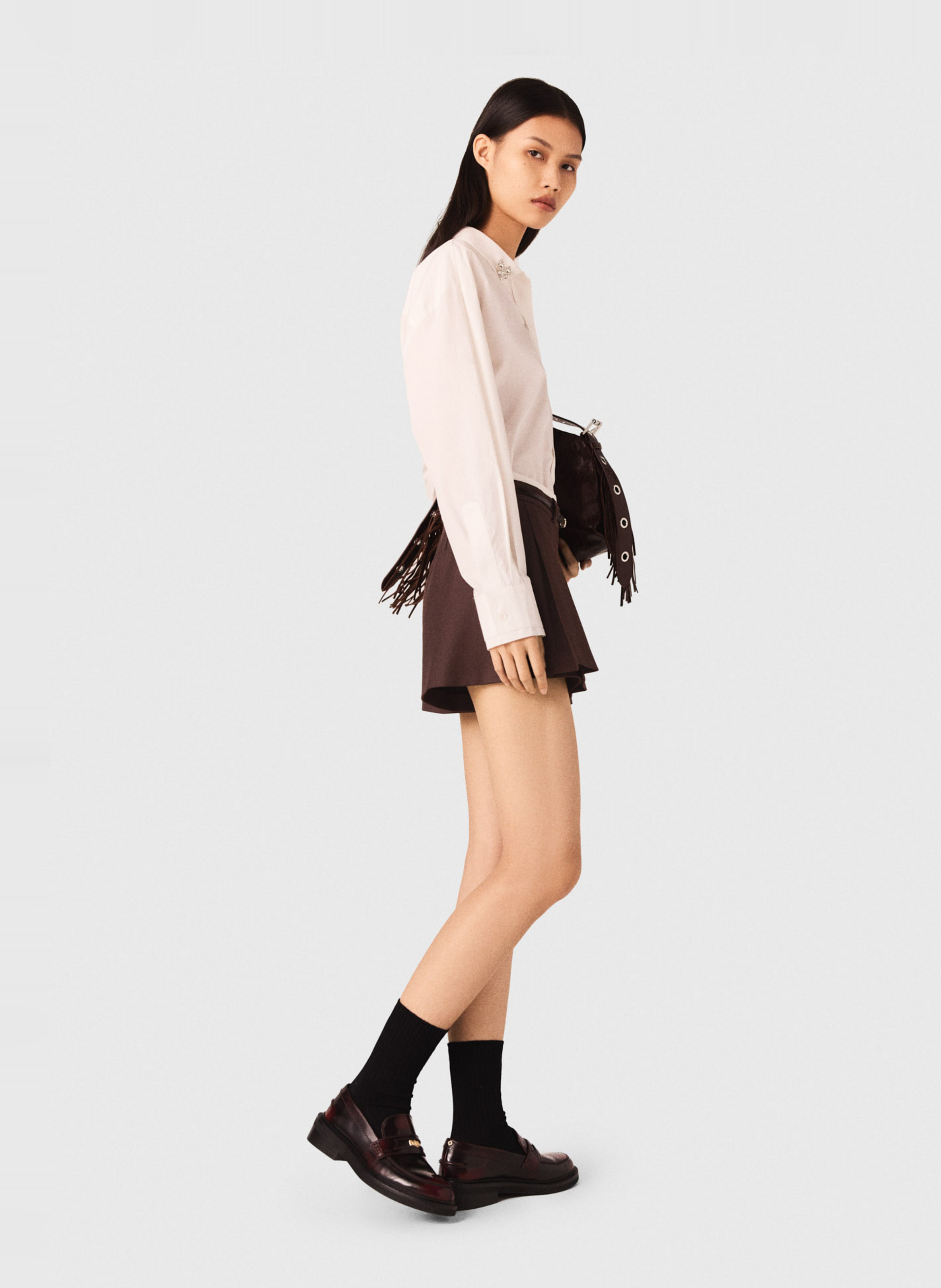 Jupe courte  MAJE Marron