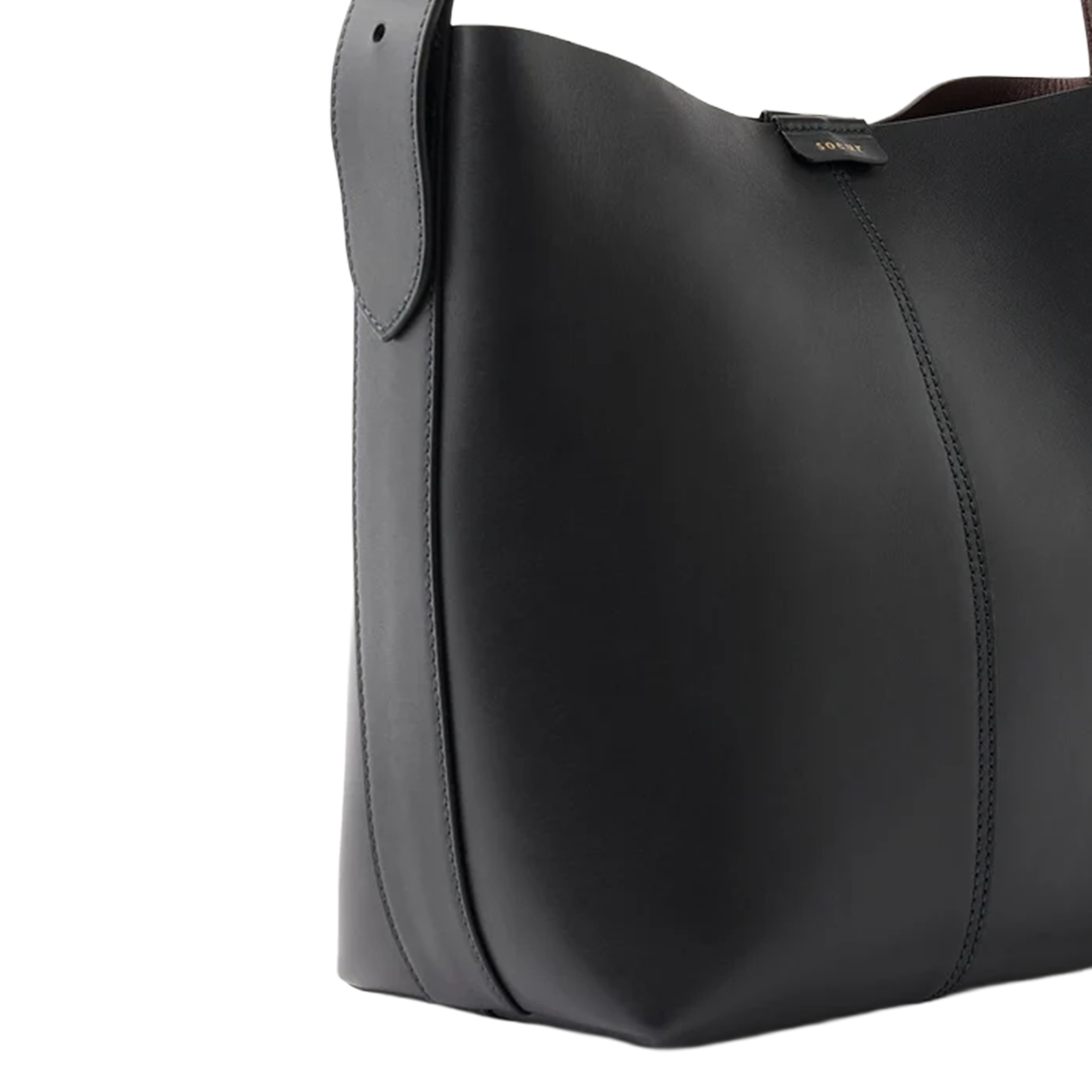 Corina leather bucket bag SOEUR Brown