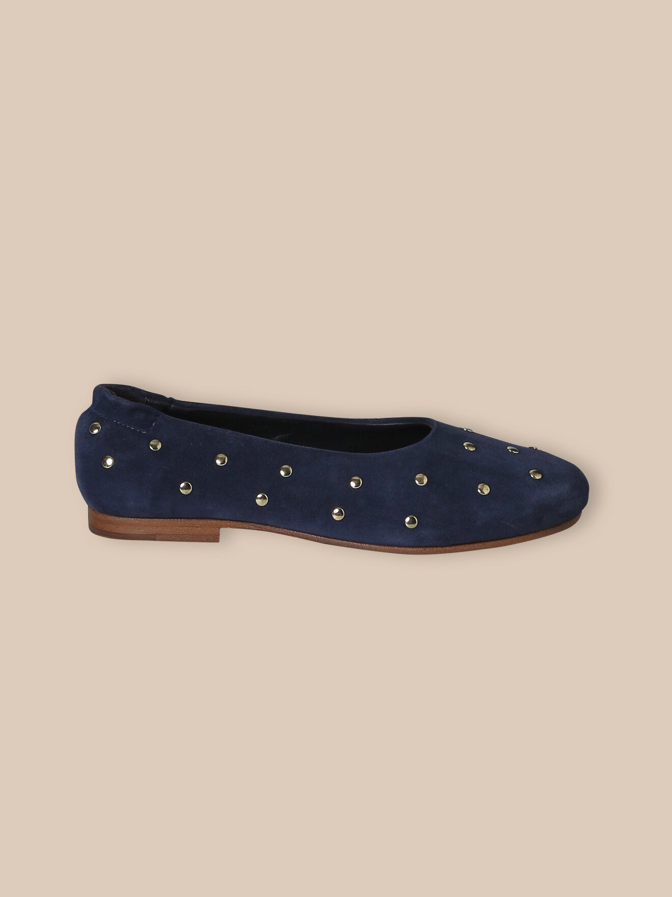 Studded leather ballet flats CYRILLUS Blue