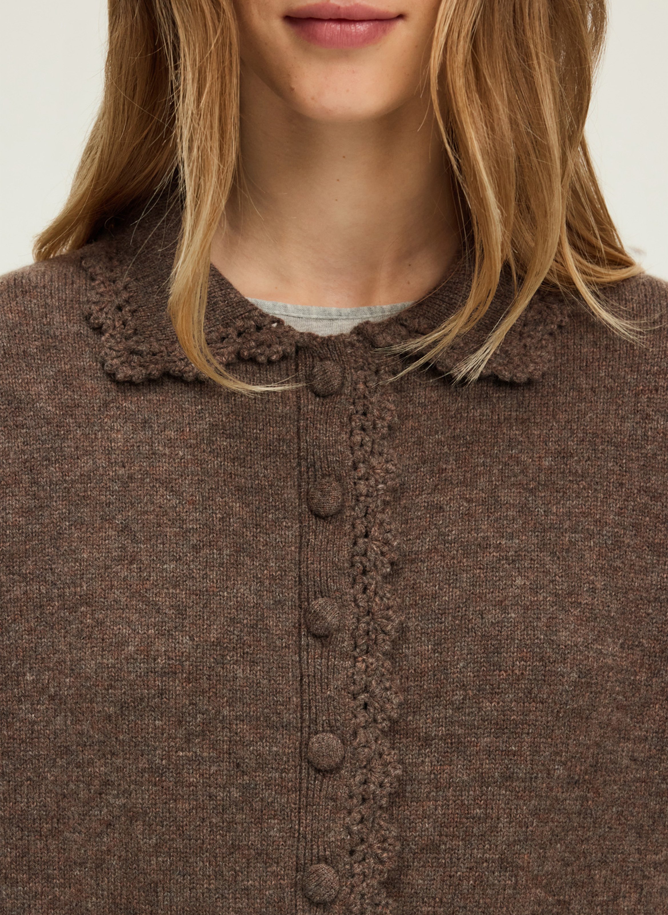 Wool polo neck sweater PABLO Brown