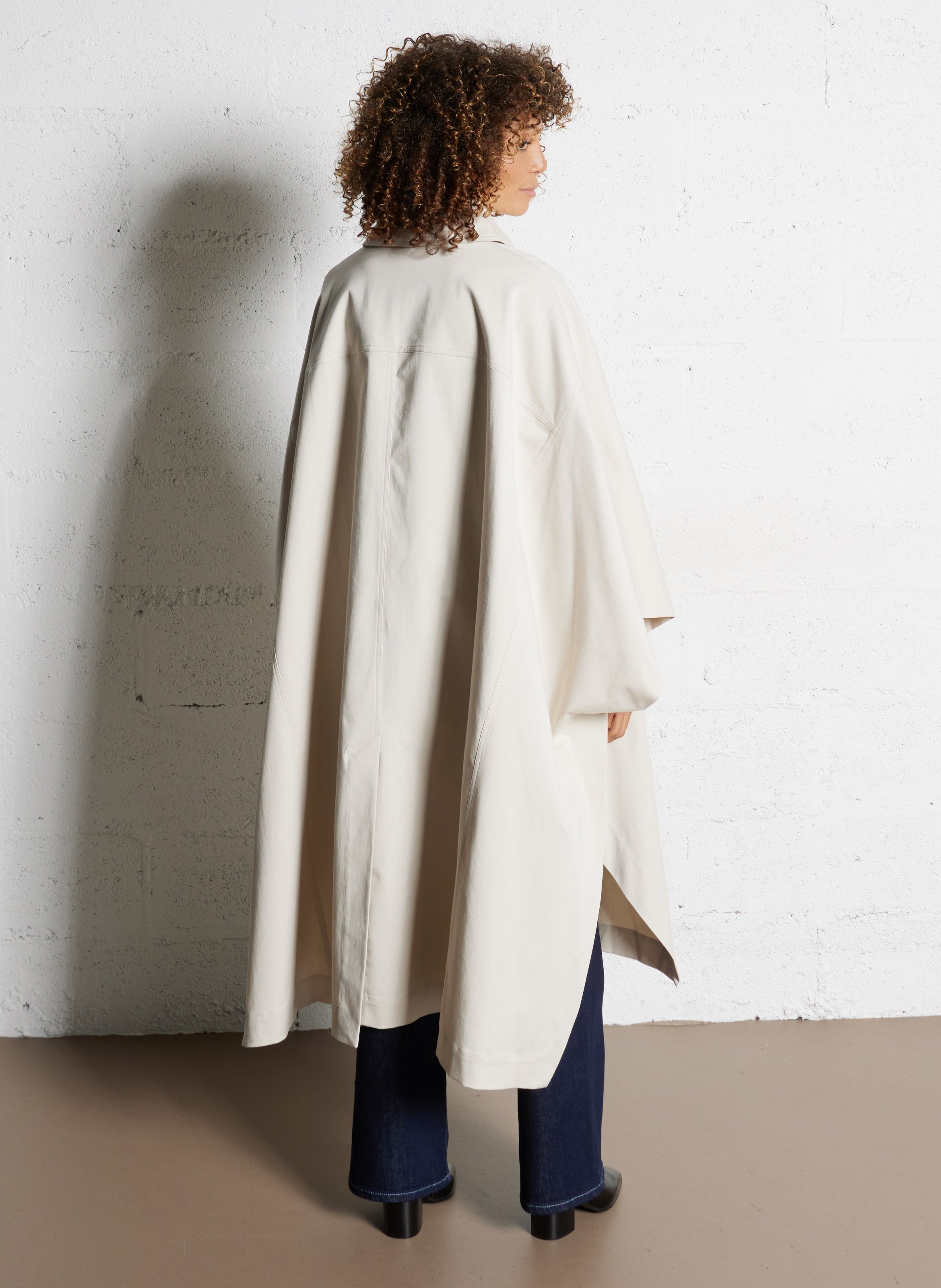 Manteau col classique en coton mélangé MARGAUX LONNBERG Blanc