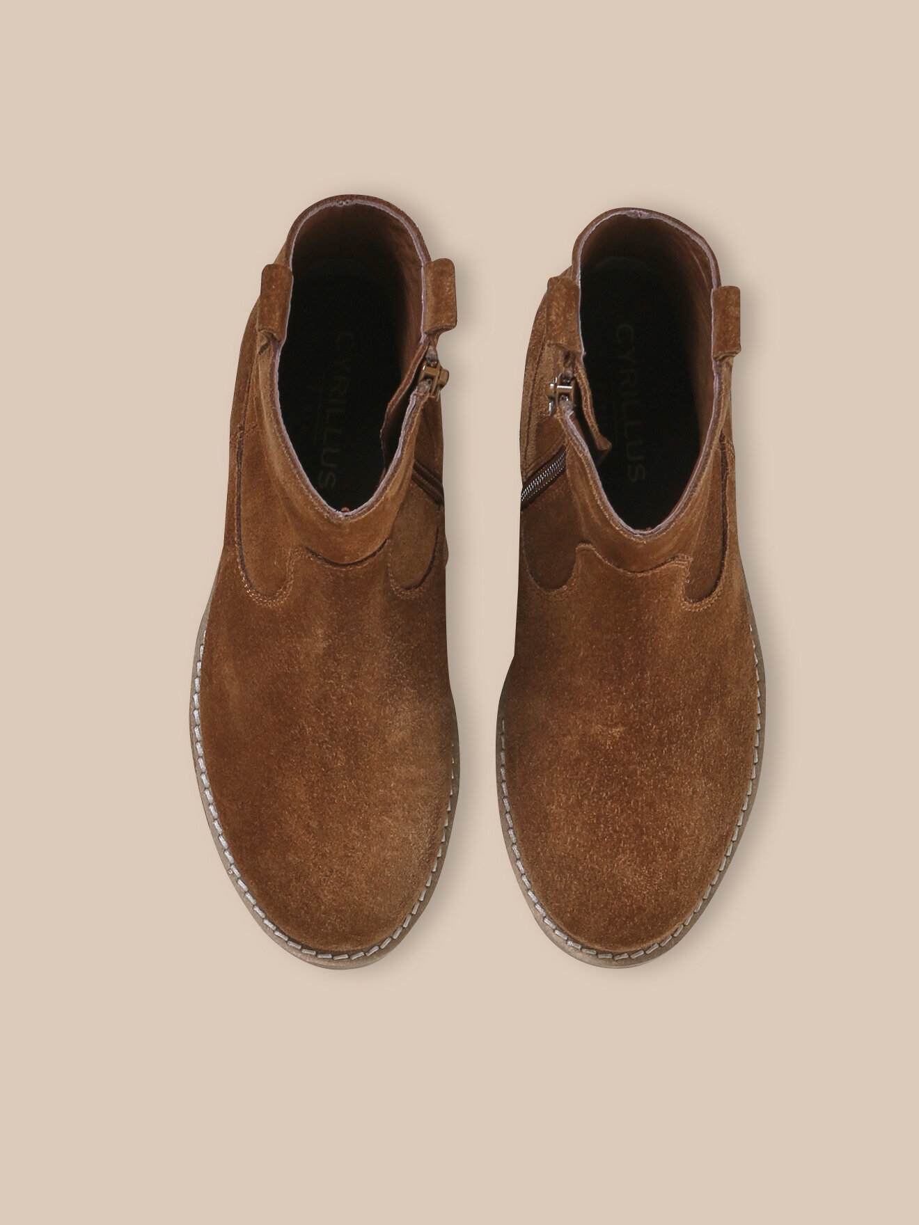 Western suede leather boots CYRILLUS Brown