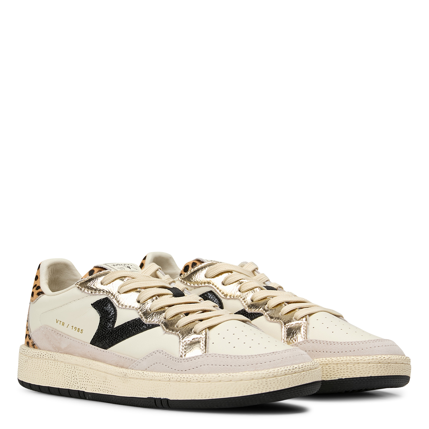 Baskets basses bi-matière VICTORIA Beige