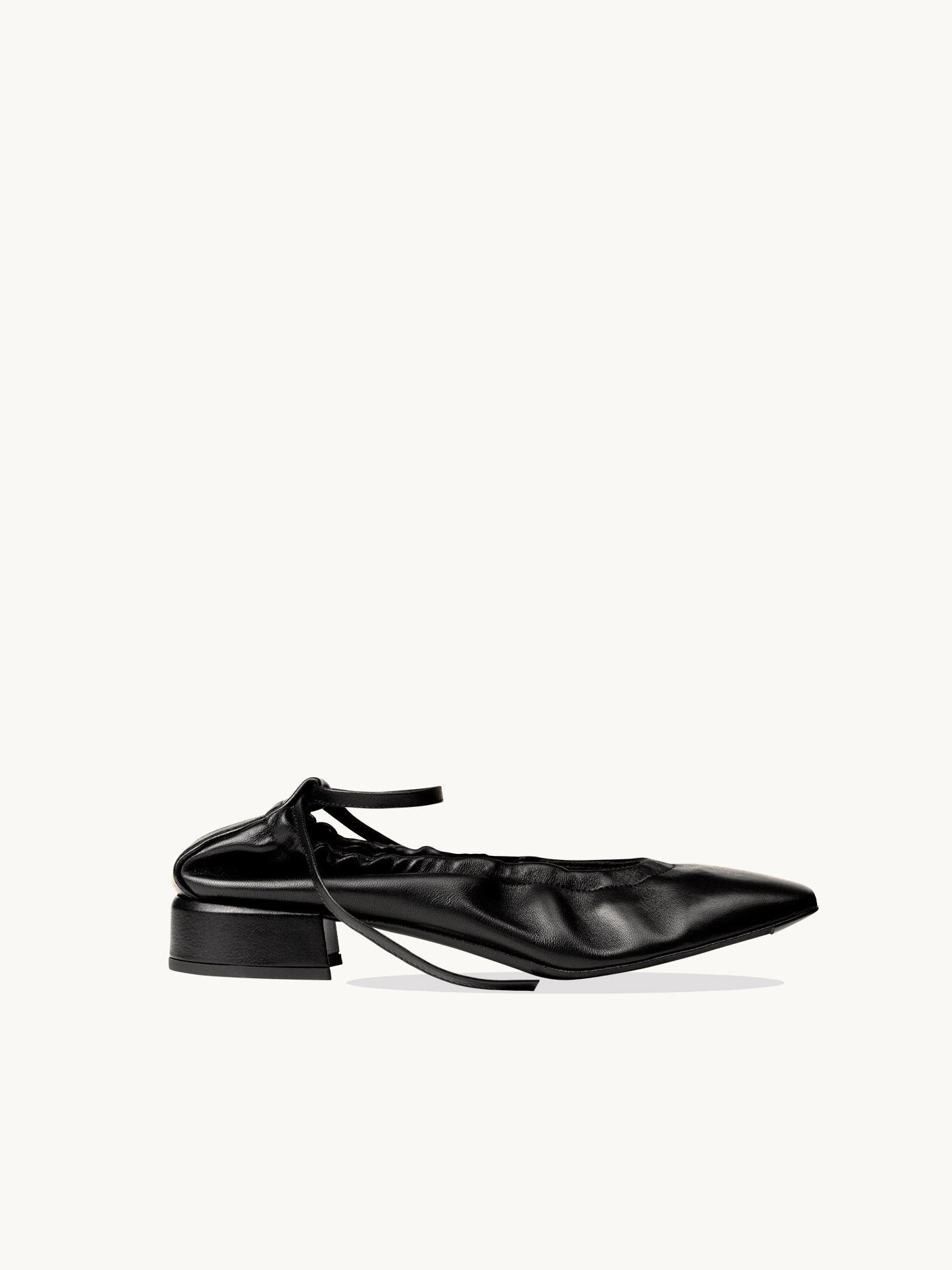 Heeled ballet flats in nappa leather EMZI PARIS Black