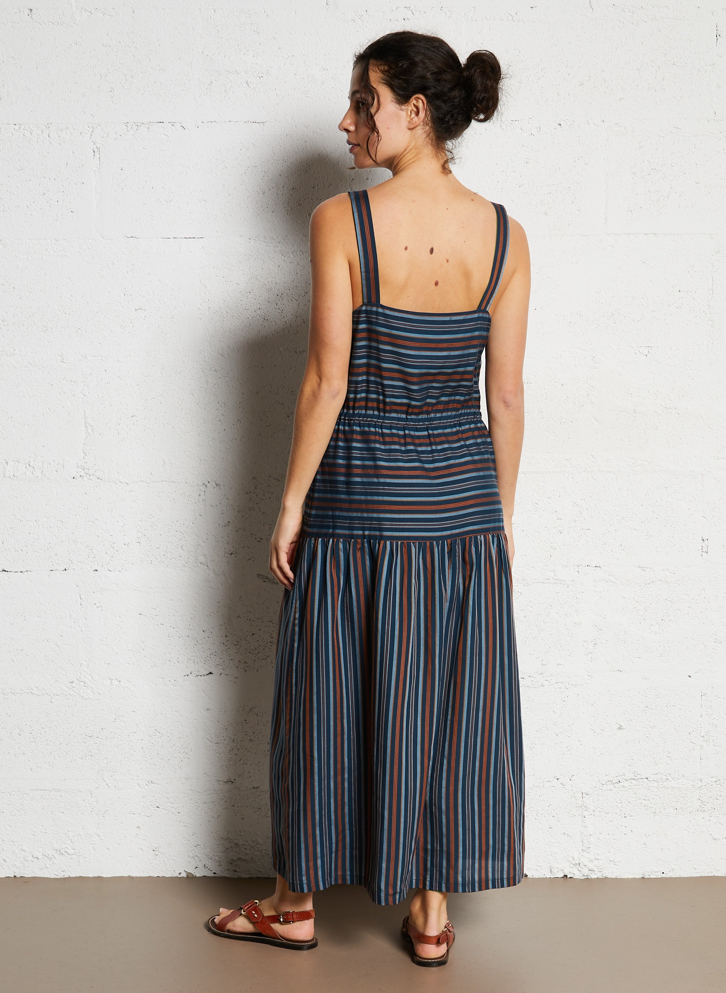 Robe longue col carré NICE THINGS Bleu