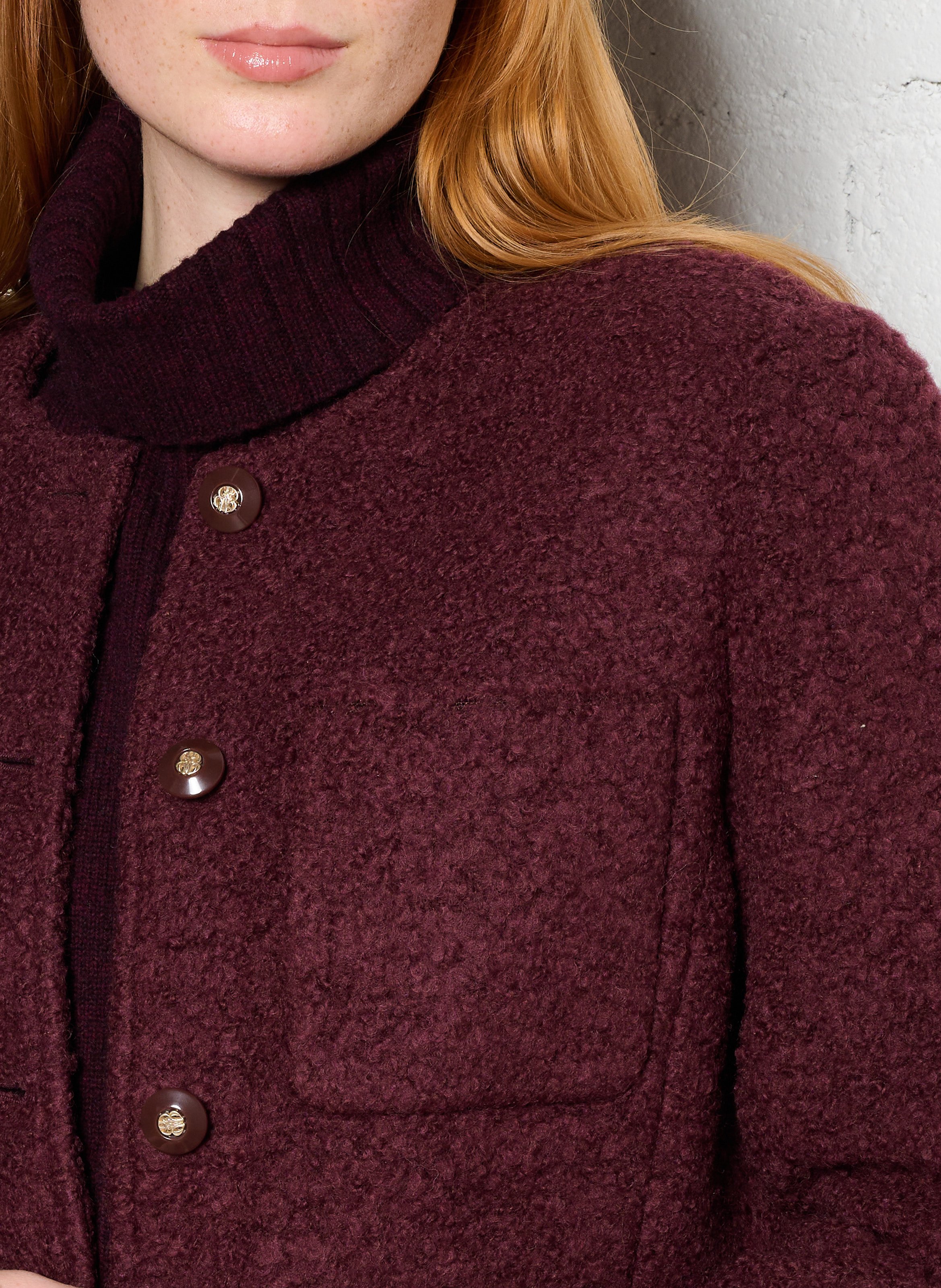 Jasje met ronde hals - wolblend BERENICE Paars