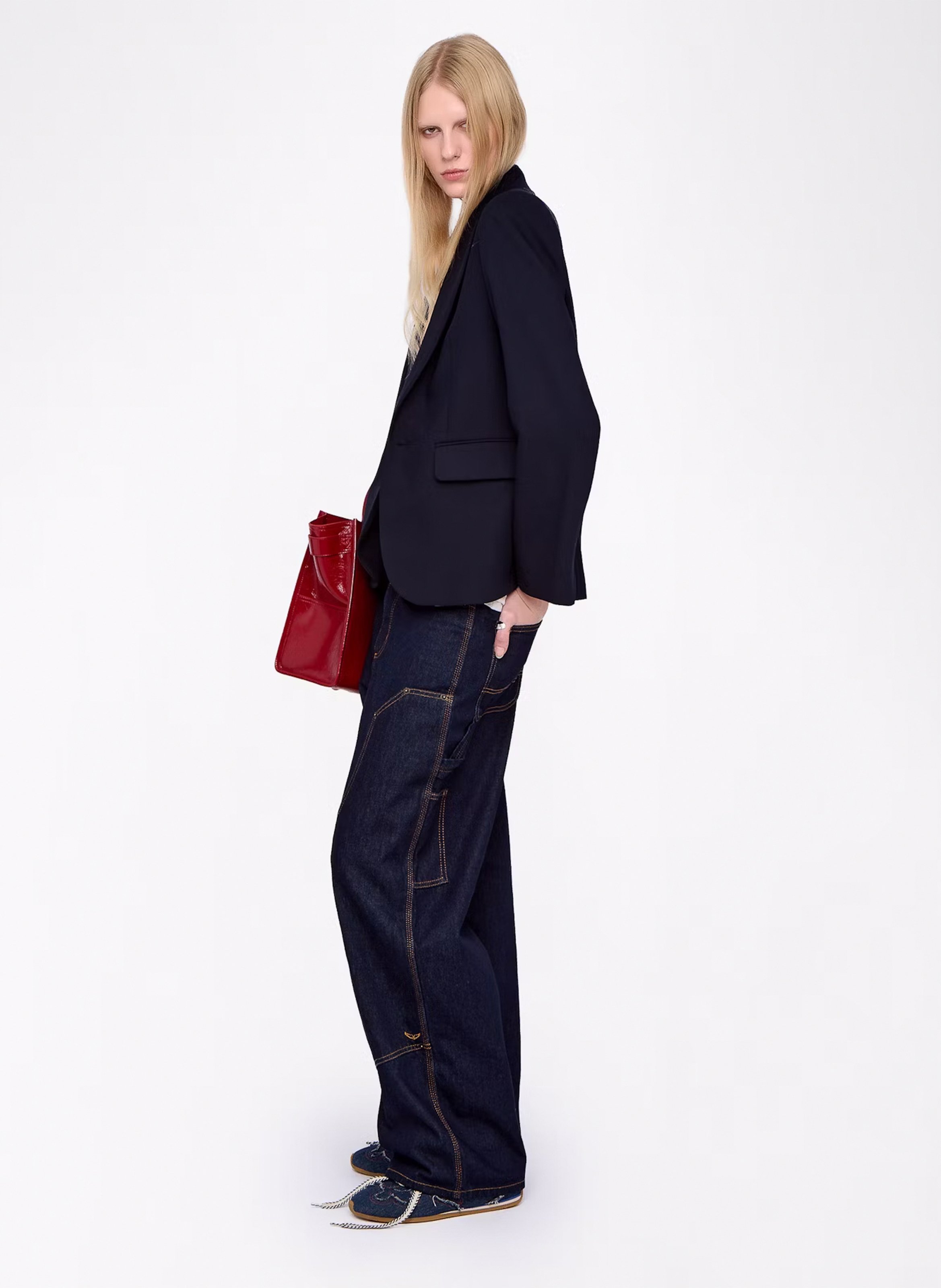 Veste tailleur droite à strass ZADIG&VOLTAIRE Bleu