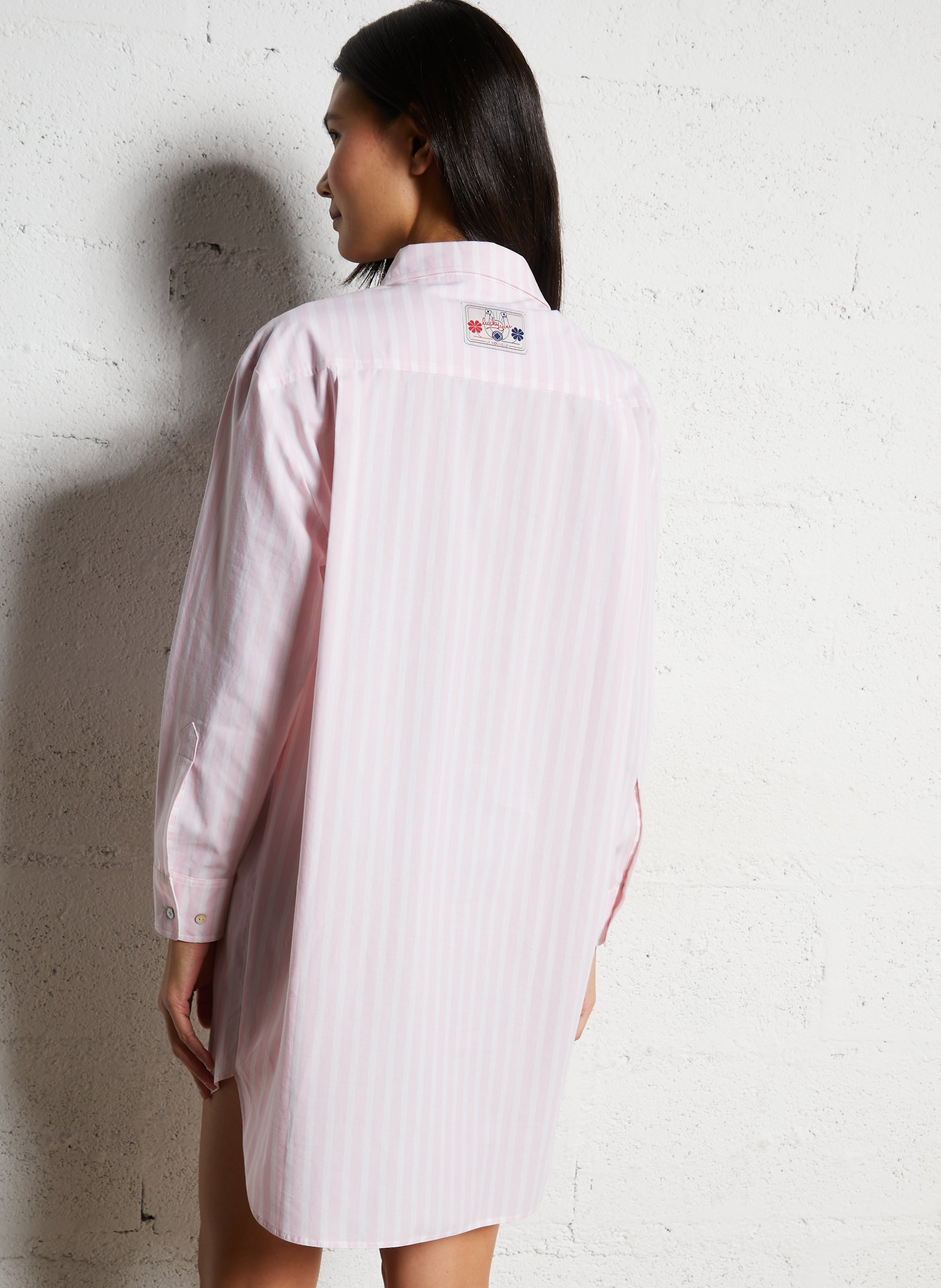 Liquette col classique en coton LA NOUVELLE Rose