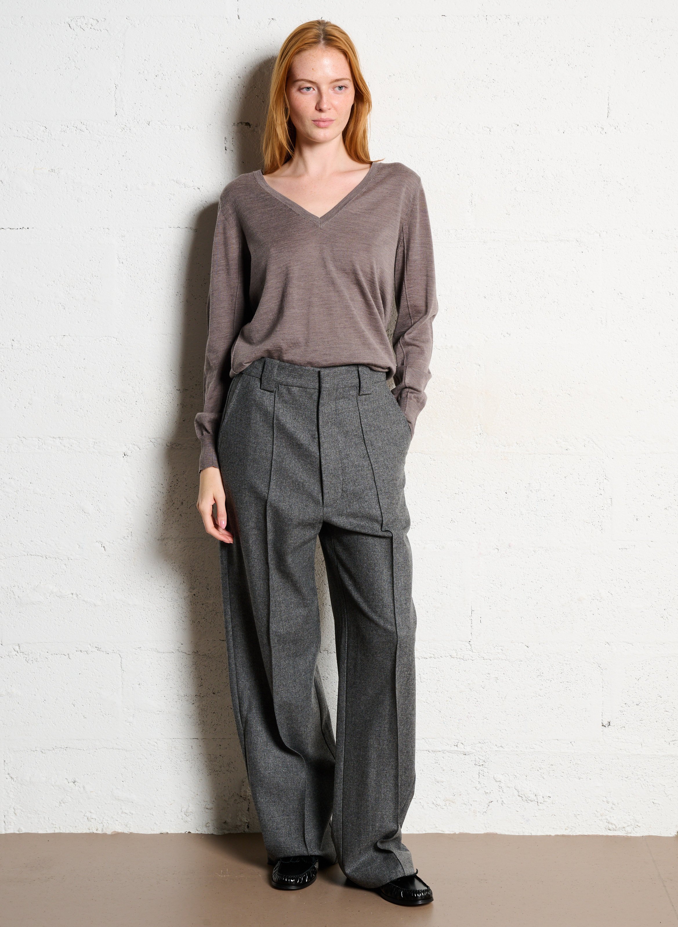 Weit geschnittene Wollhose LAURENCE BRAS Grau