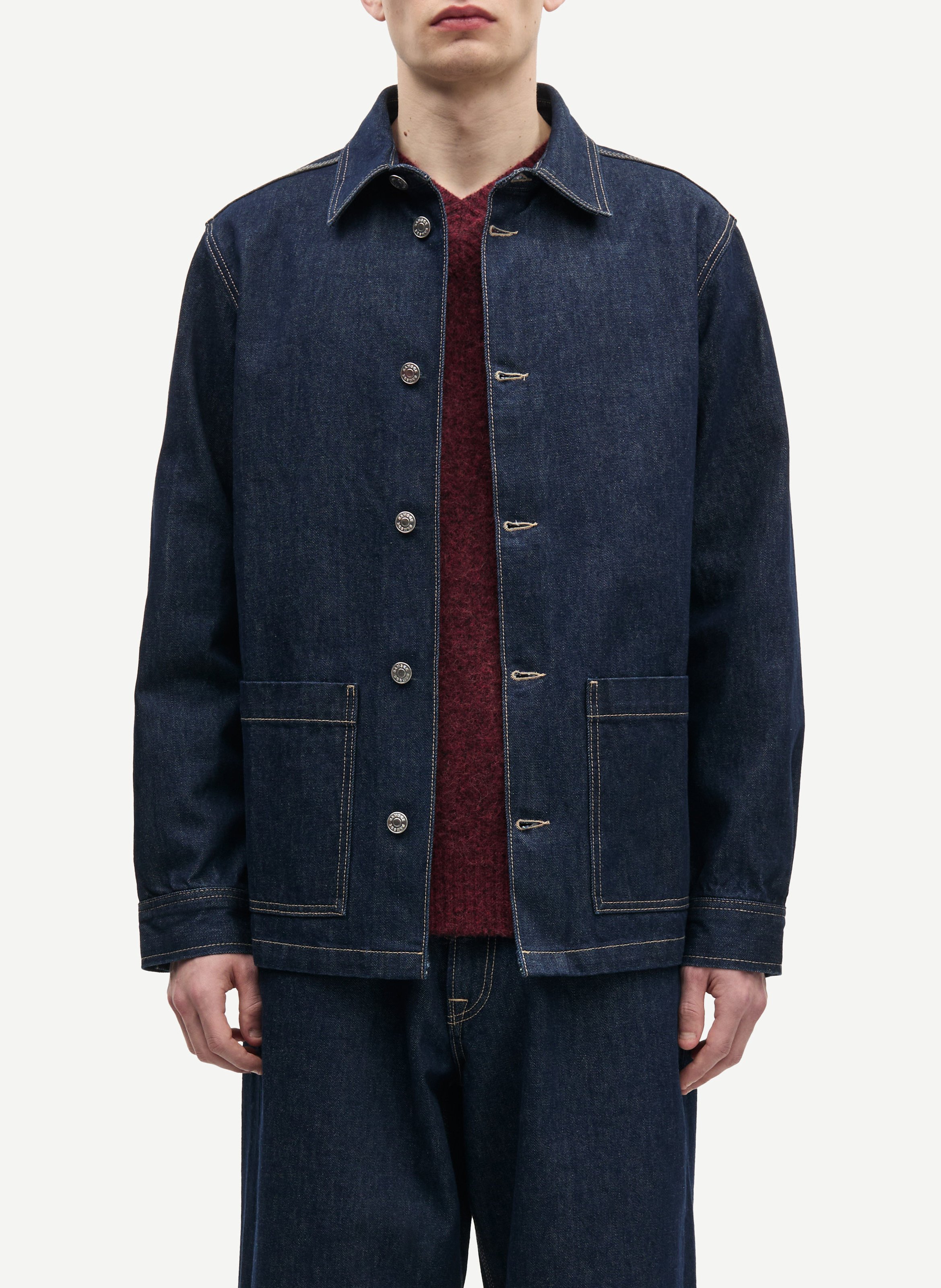 Straight organic cotton denim jacket SAMSOE SAMSOE Blue