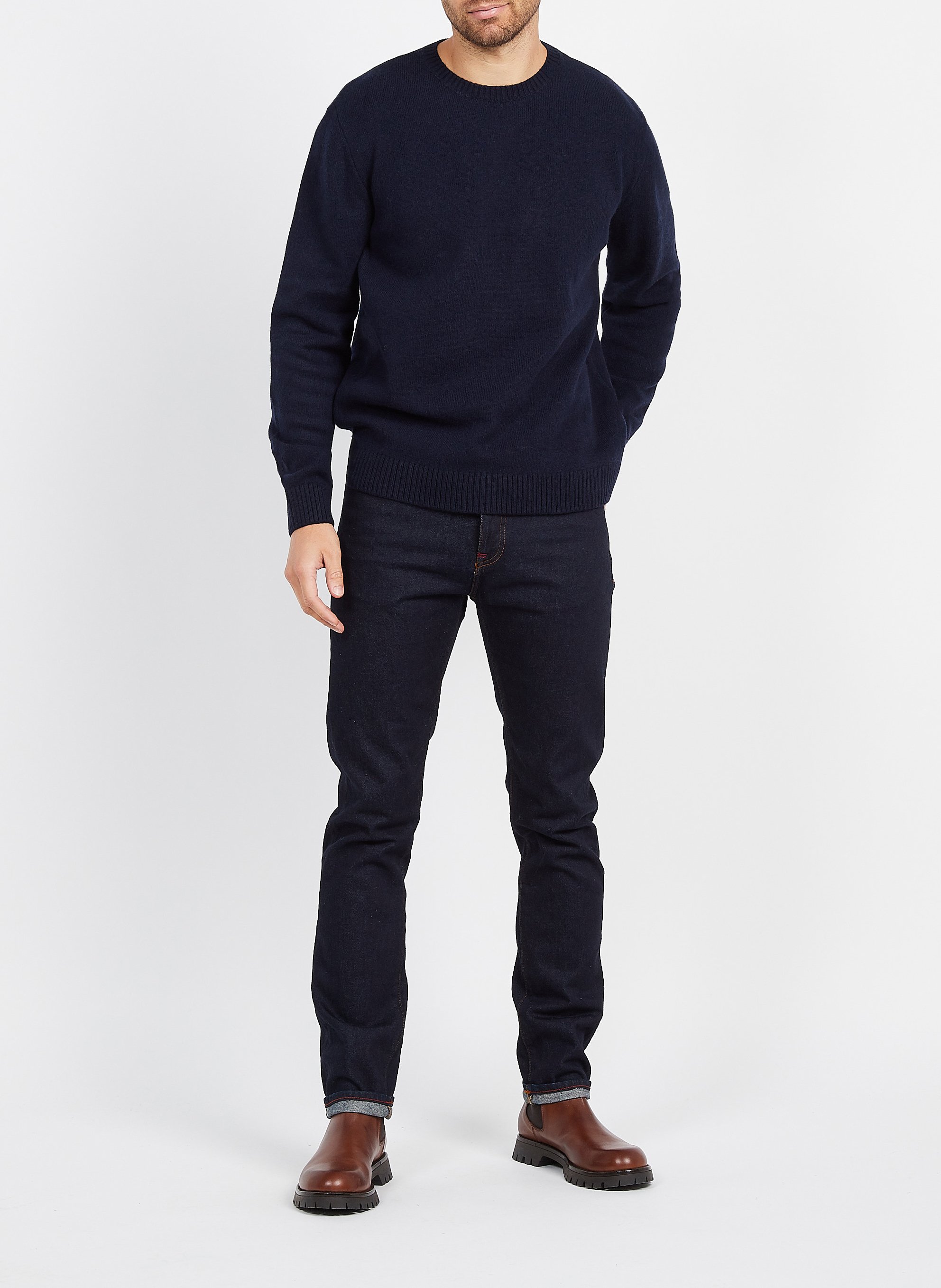 Rundhalspullover aus Merinowolle, Regular Fit COLORFUL STANDARD Blau