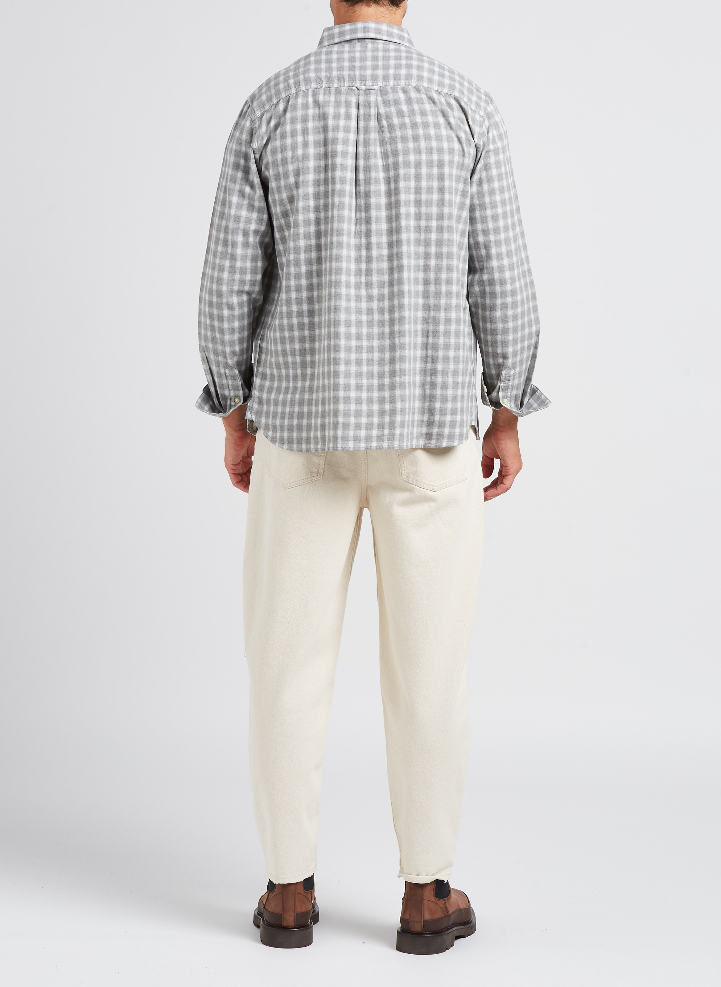 Geruite blouse van biologisch katoen met klassieke kraag KNOWLEDGE COTTON APPAREL Veelkleurig