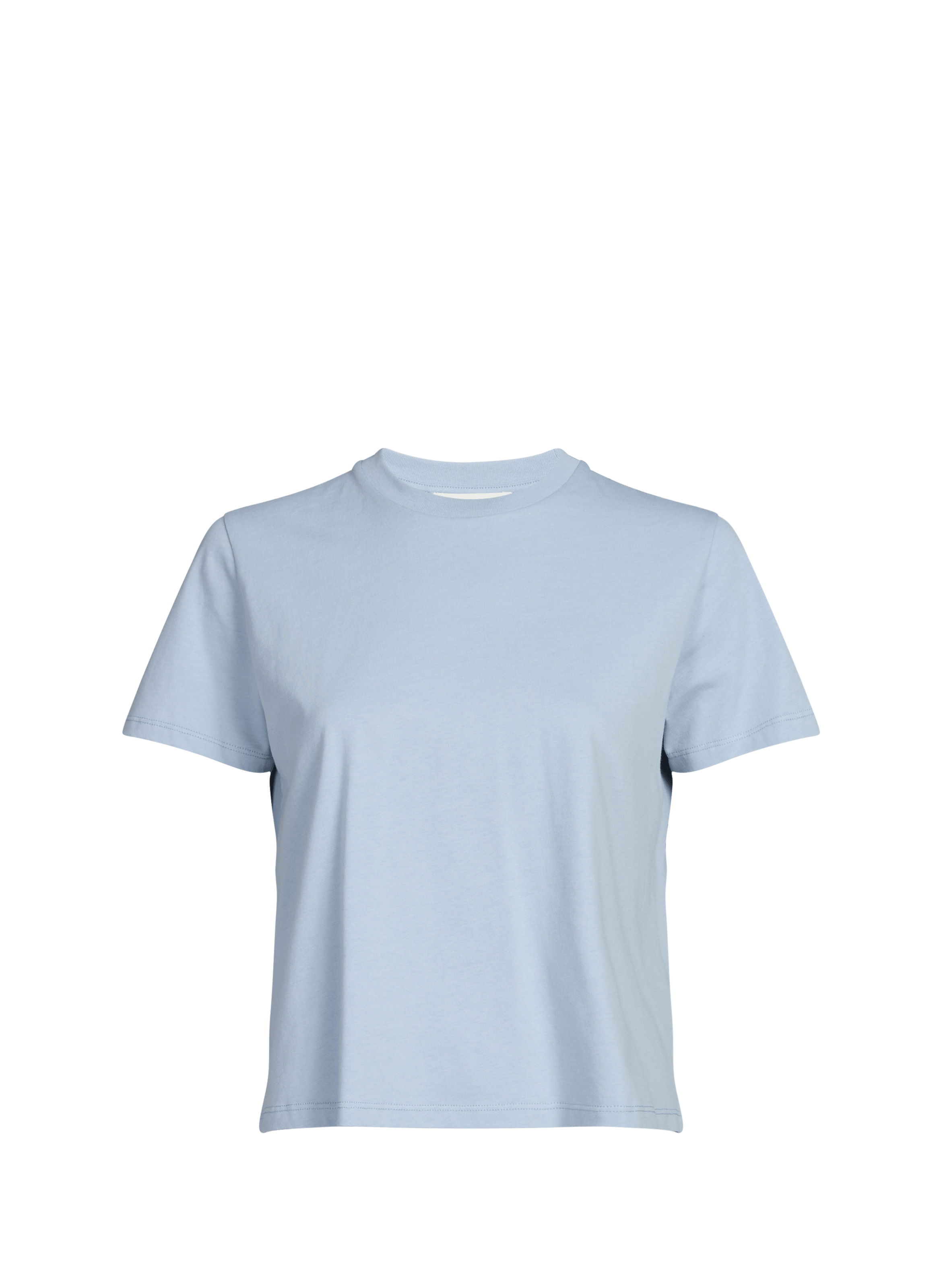 Tee-shirt col rond en coton SAISON 1865 Blauw