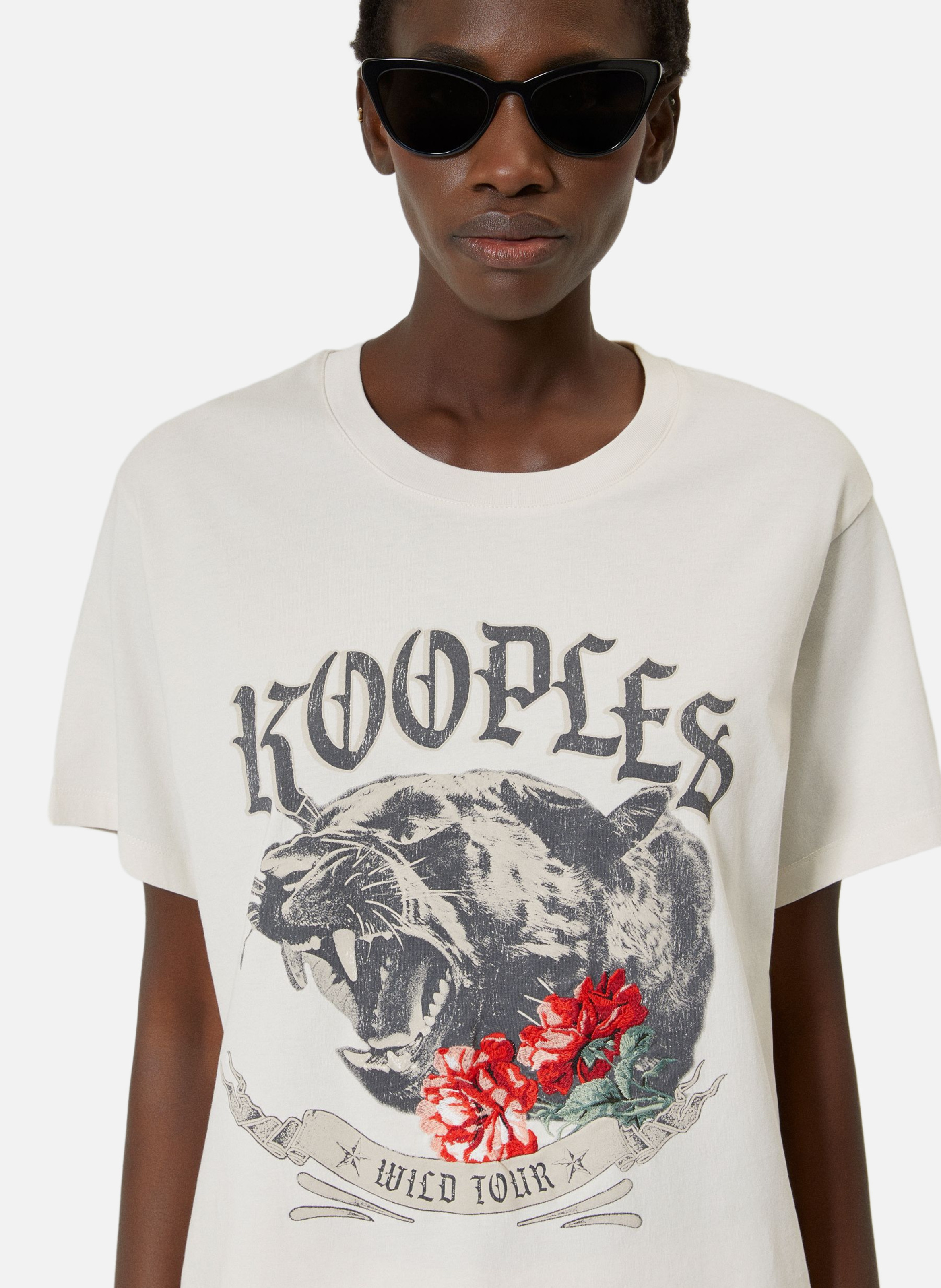 T-shirt with screen printing THE KOOPLES Beige