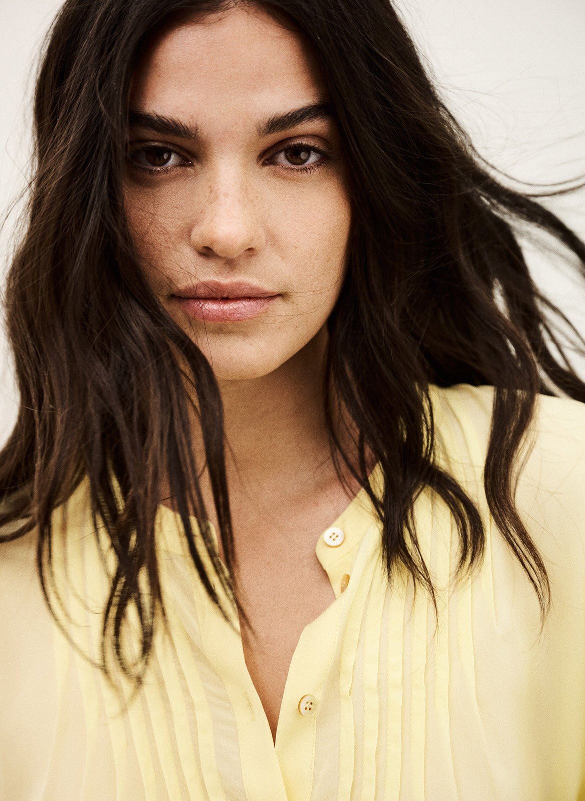 Wijd geplooide effen blouse BA&SH Beige