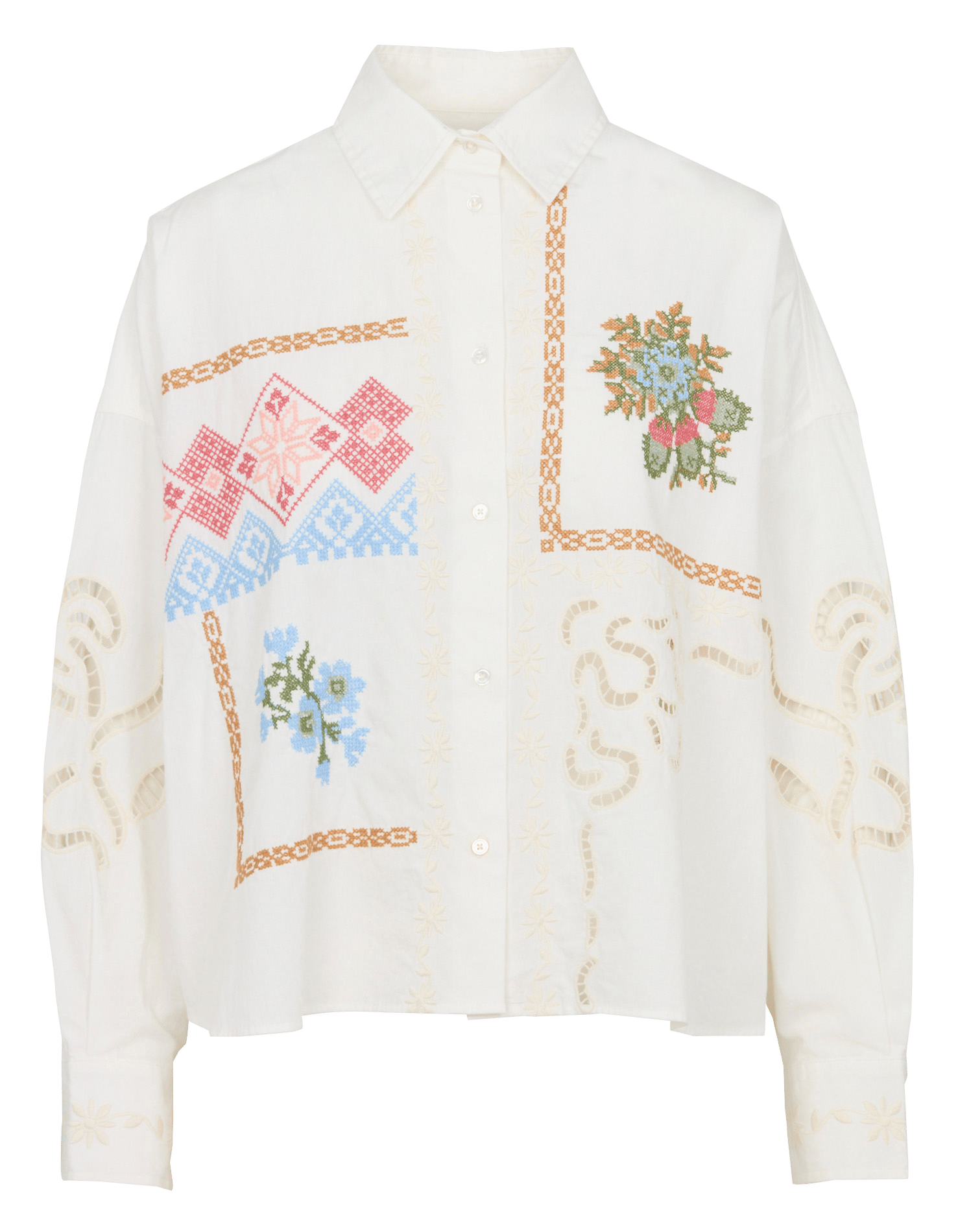 Oversized shirt with embroidered patterns MAX MARA WEEK END White